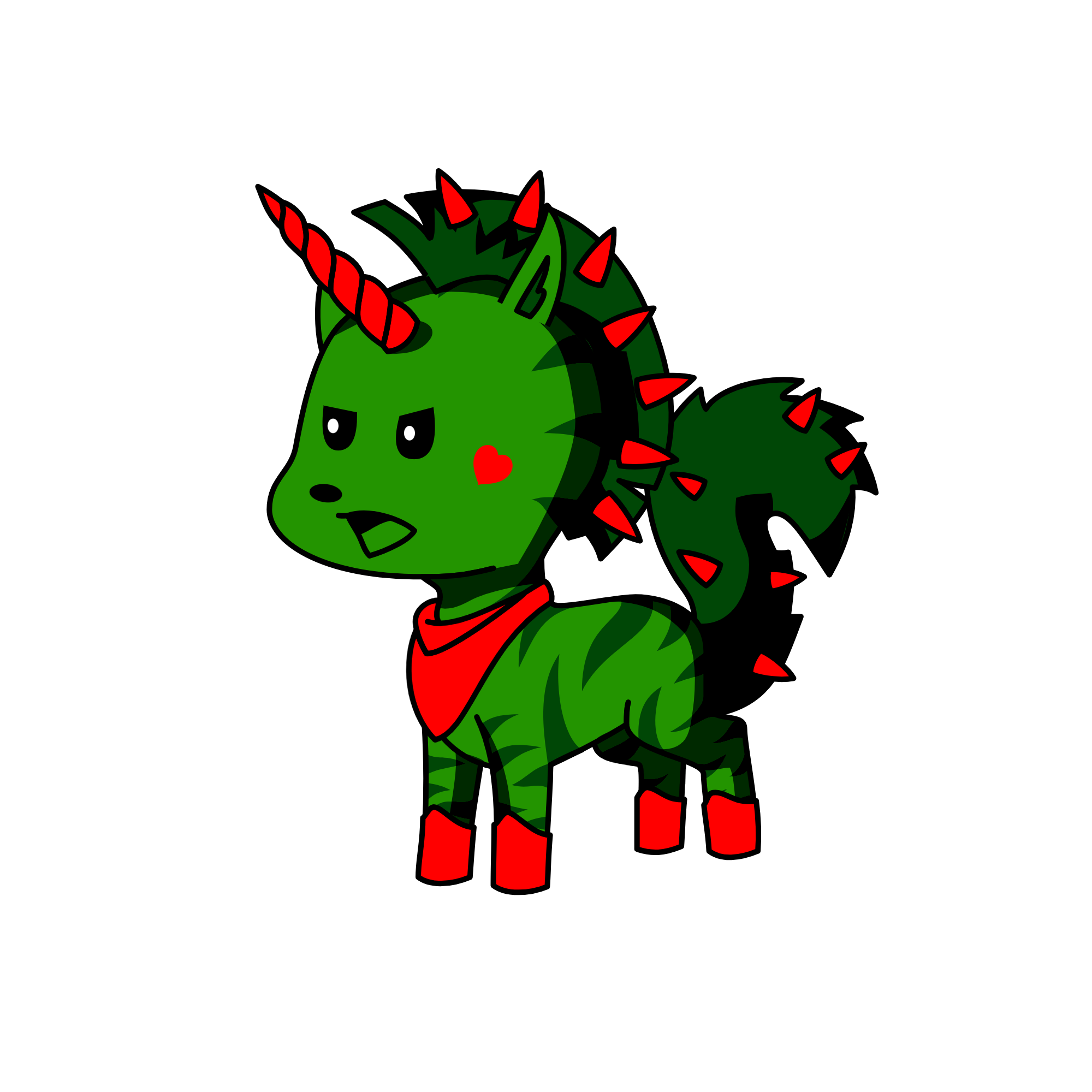 This zombie is mad bc it wanted to eat your brain, but you don't have one, the unicorn