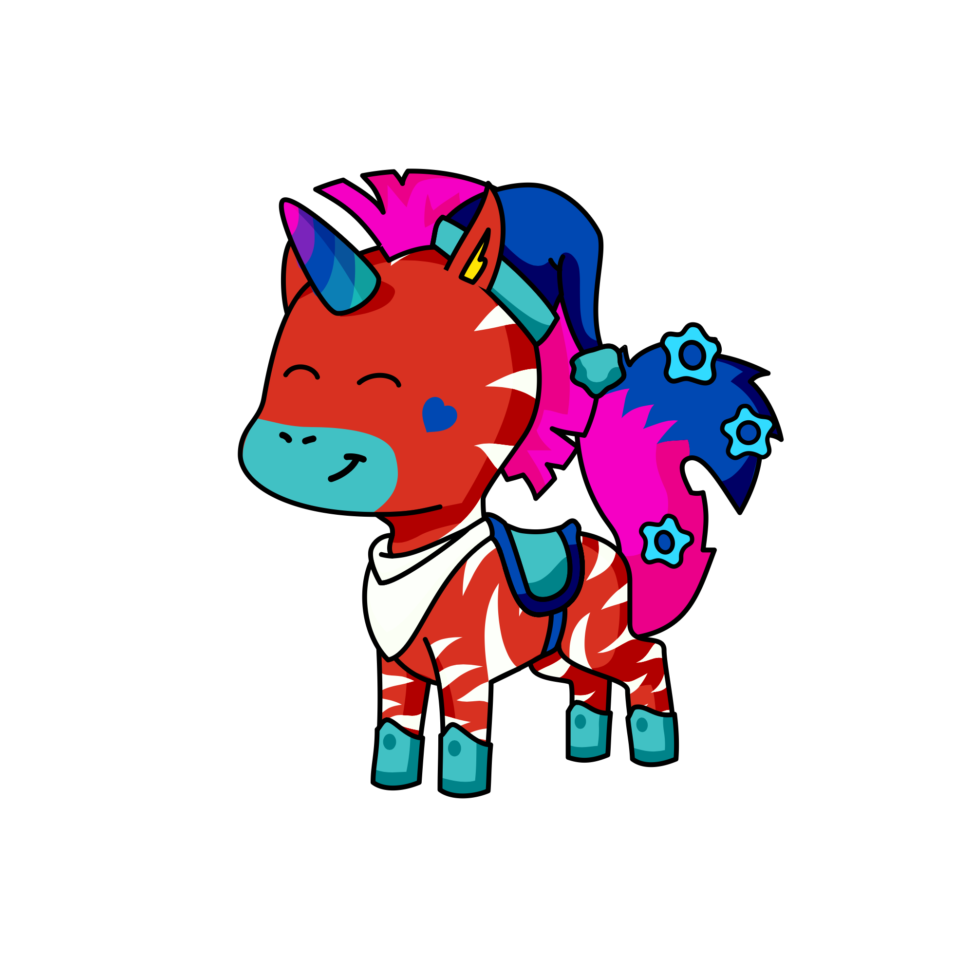 Rainbow zebra , the unicorn