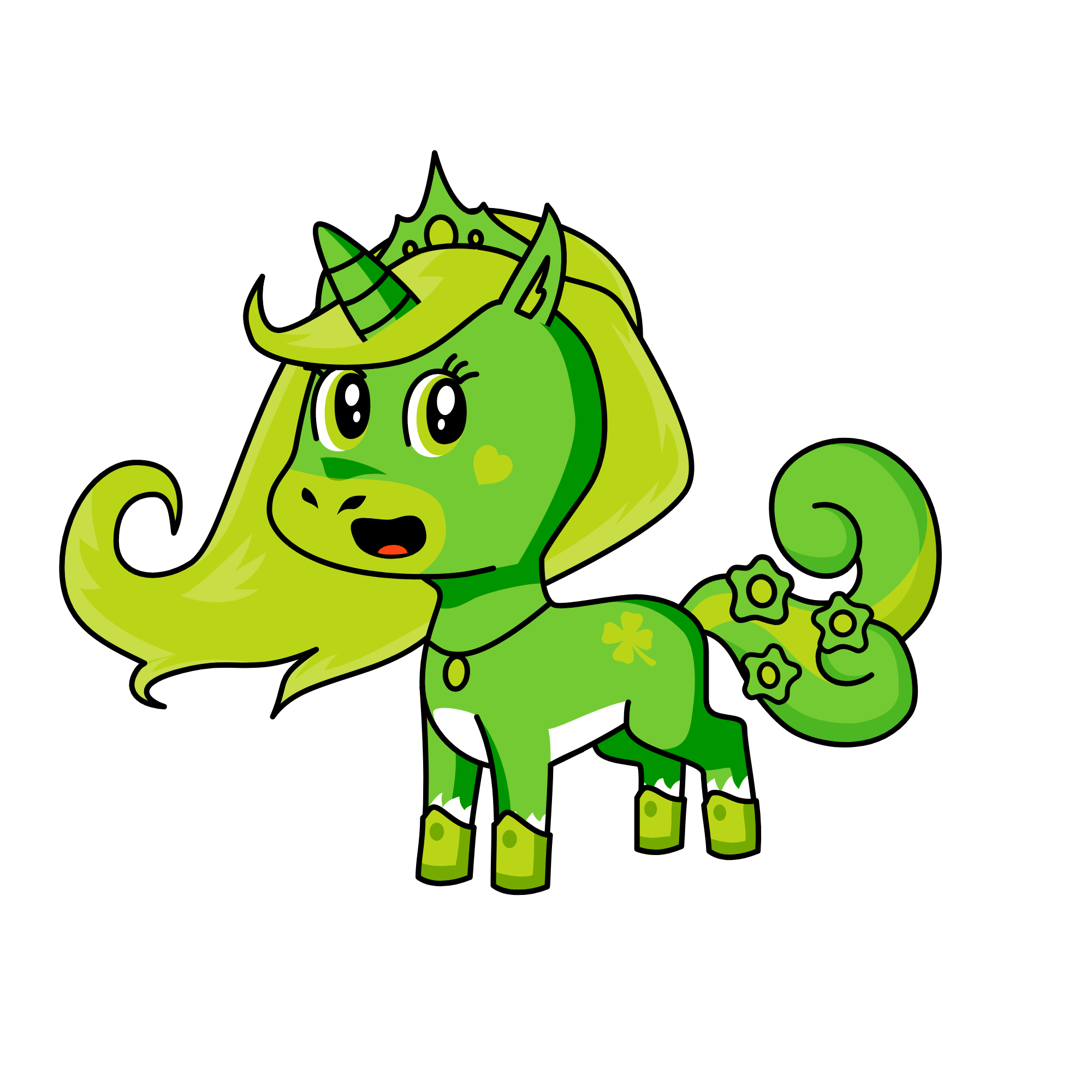 green, the unicorn
