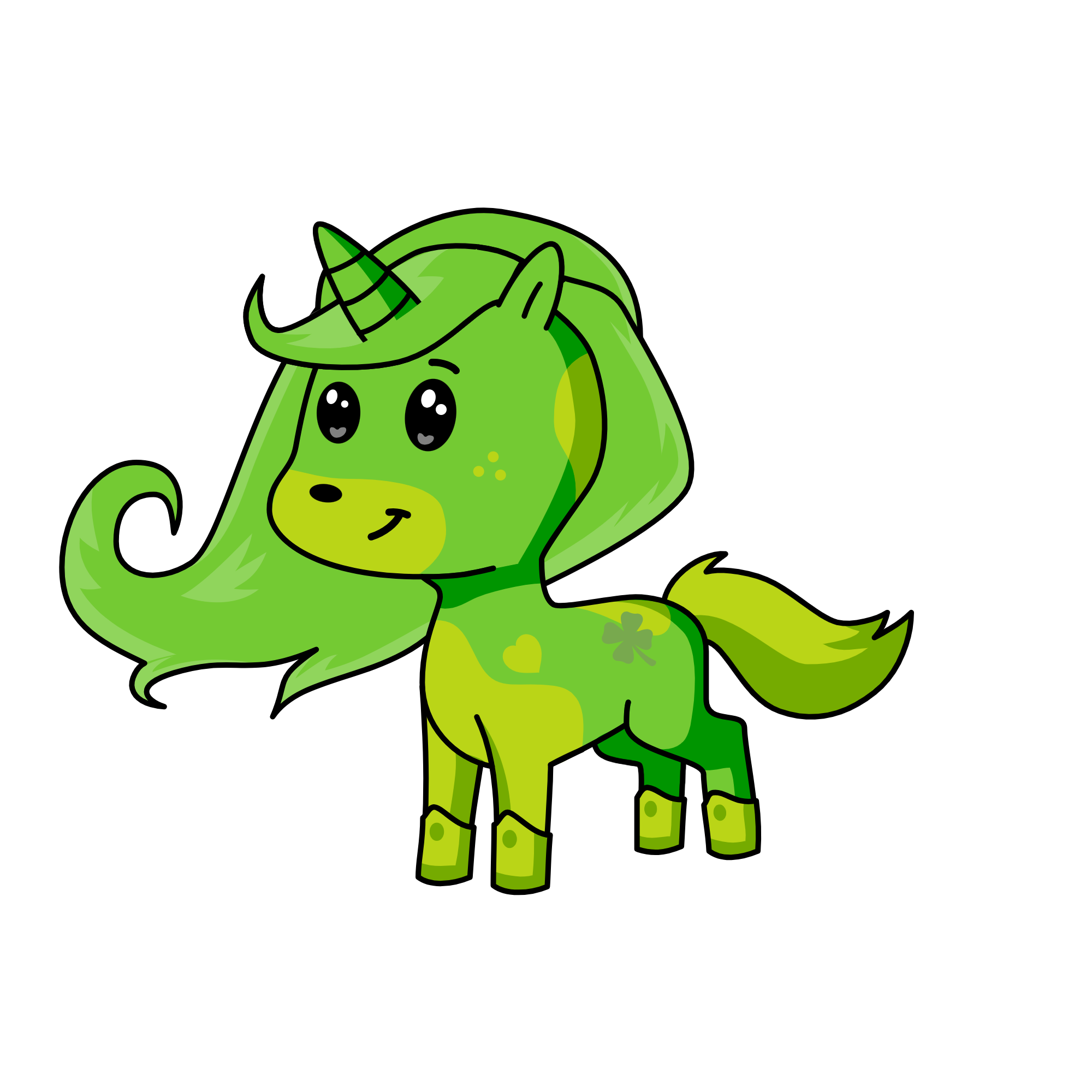 green, the unicorn