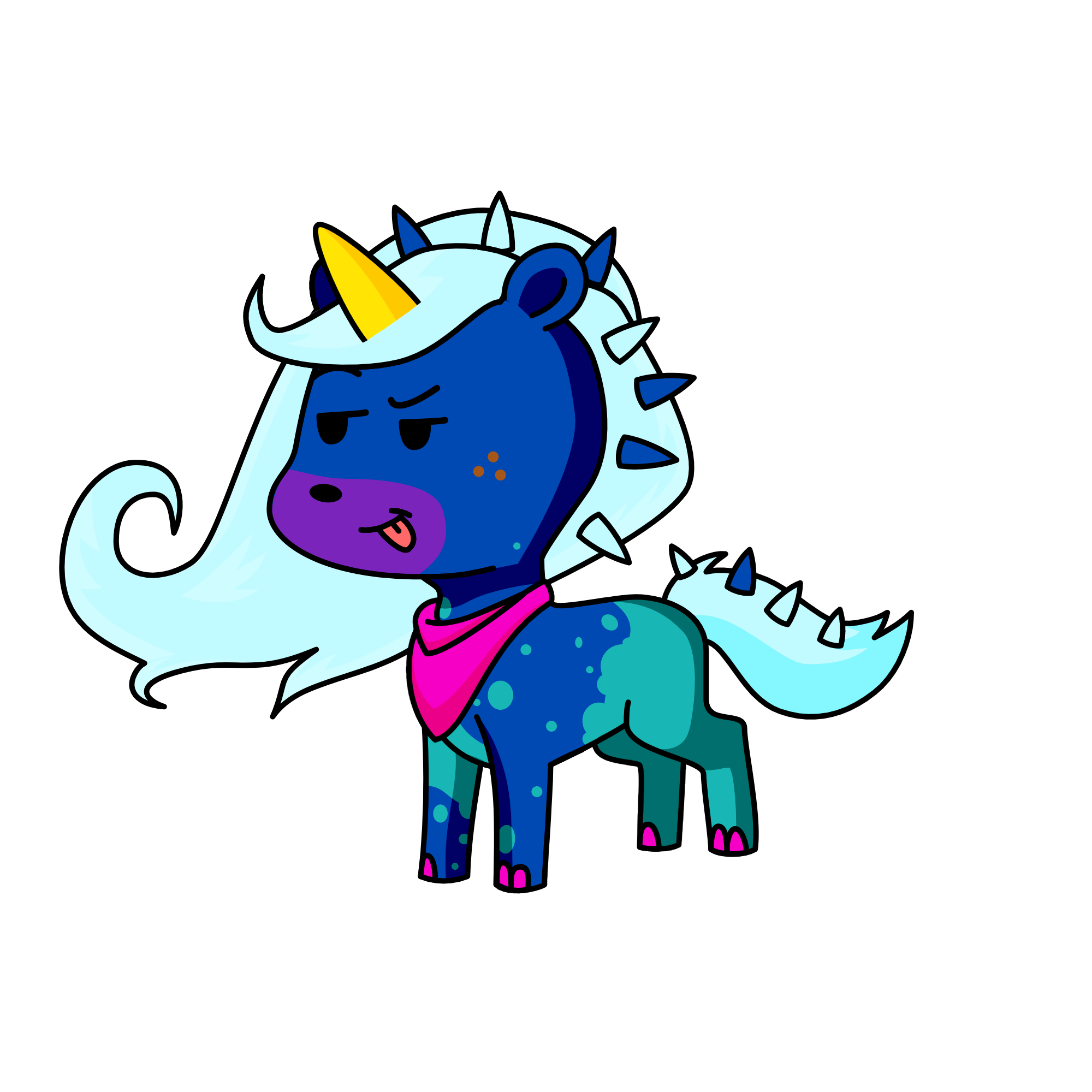 Blandiblú, the unicorn