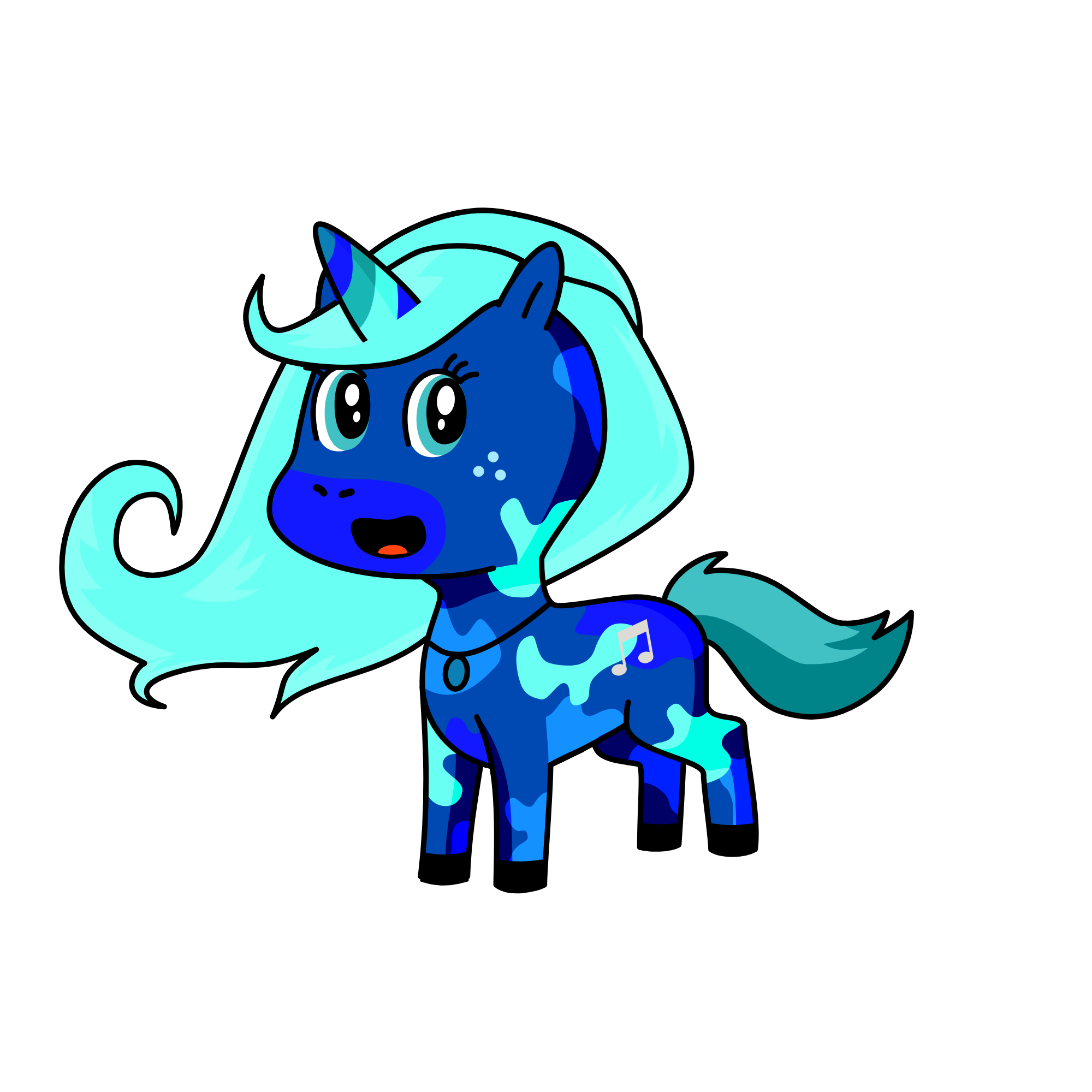 Bluy, the unicorn