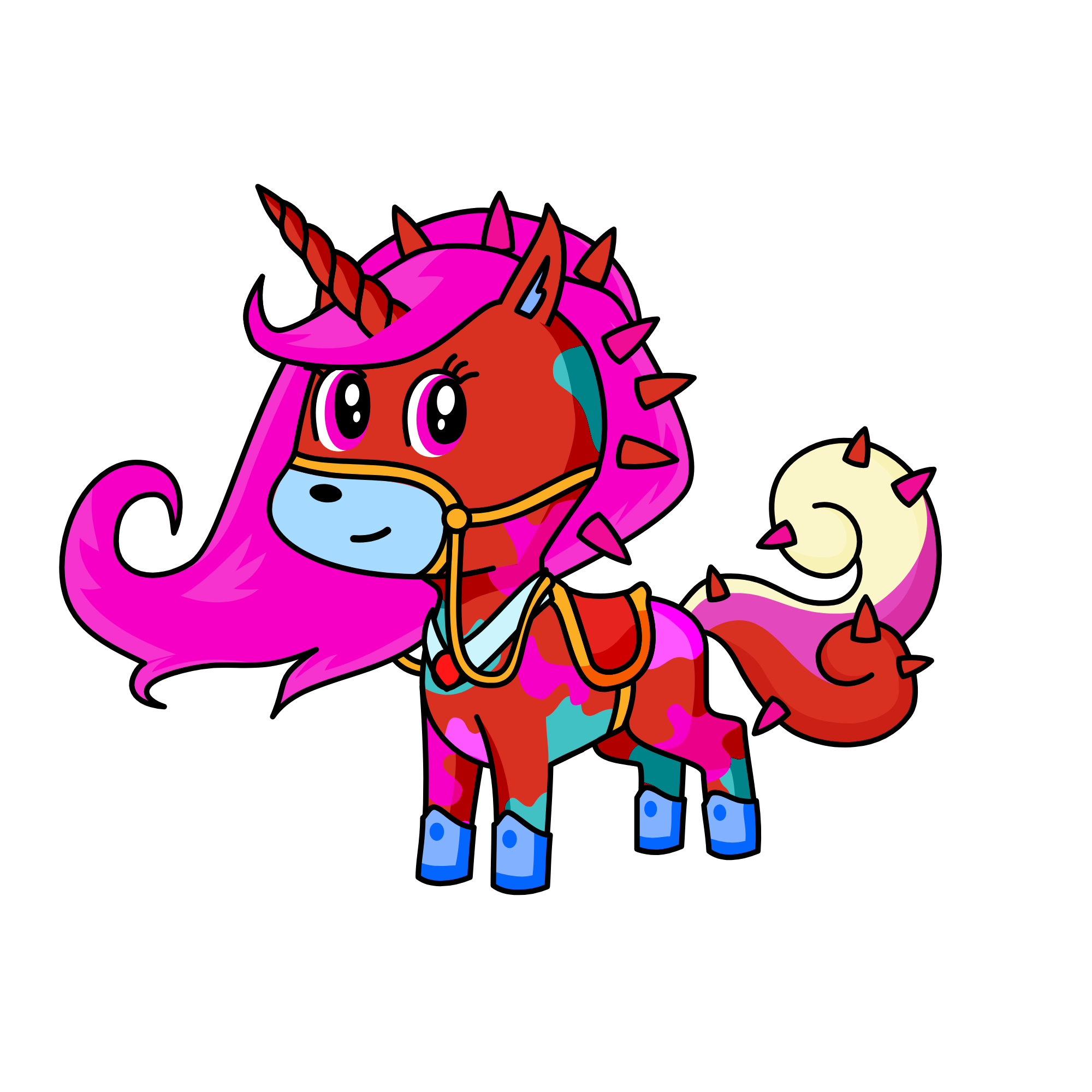 pink red, the unicorn