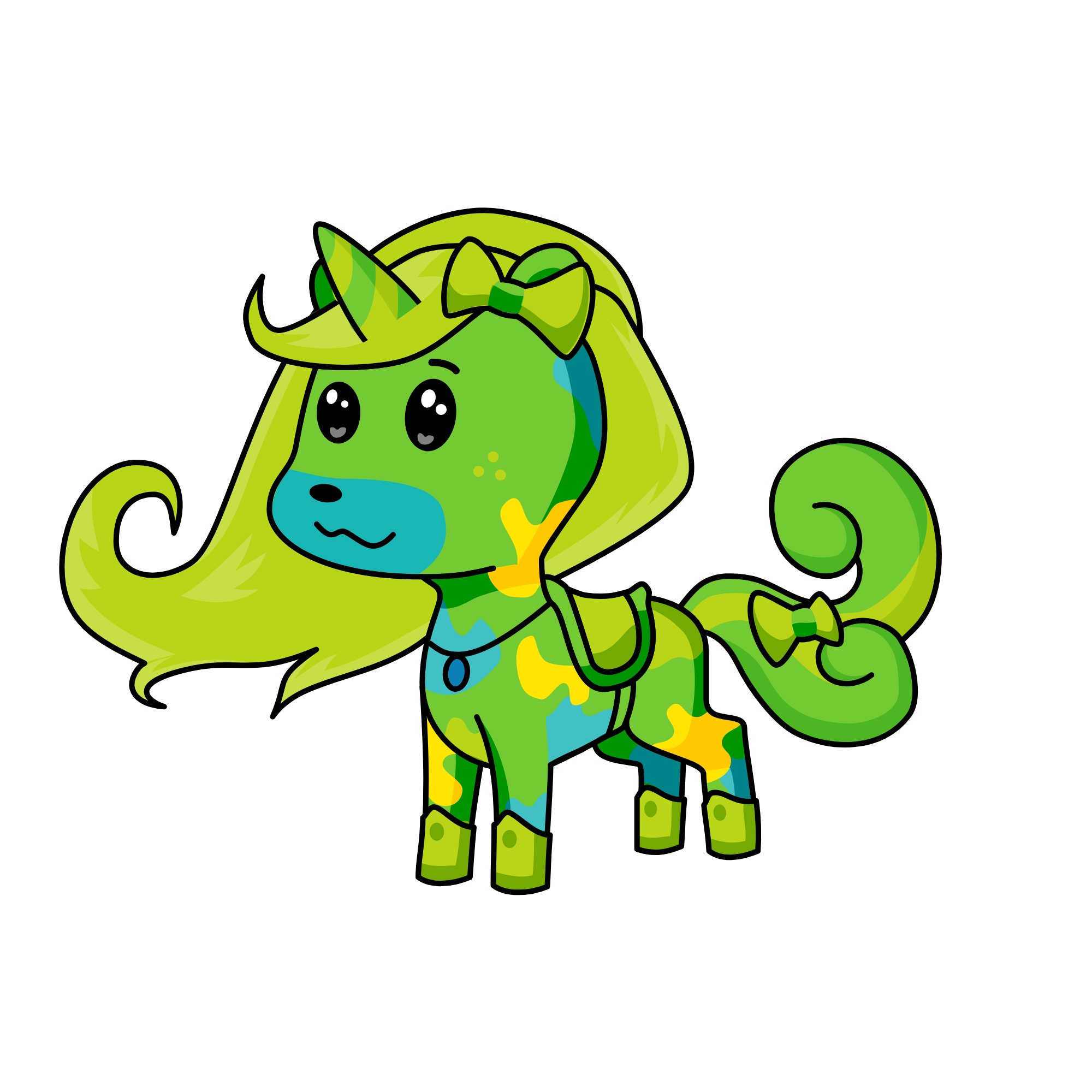 green girl, the unicorn