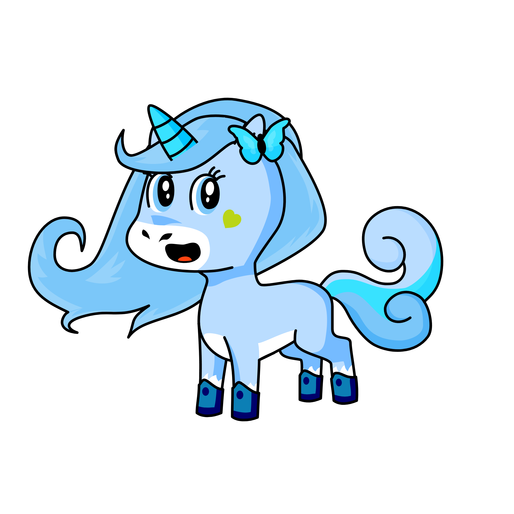 bluey, the unicorn