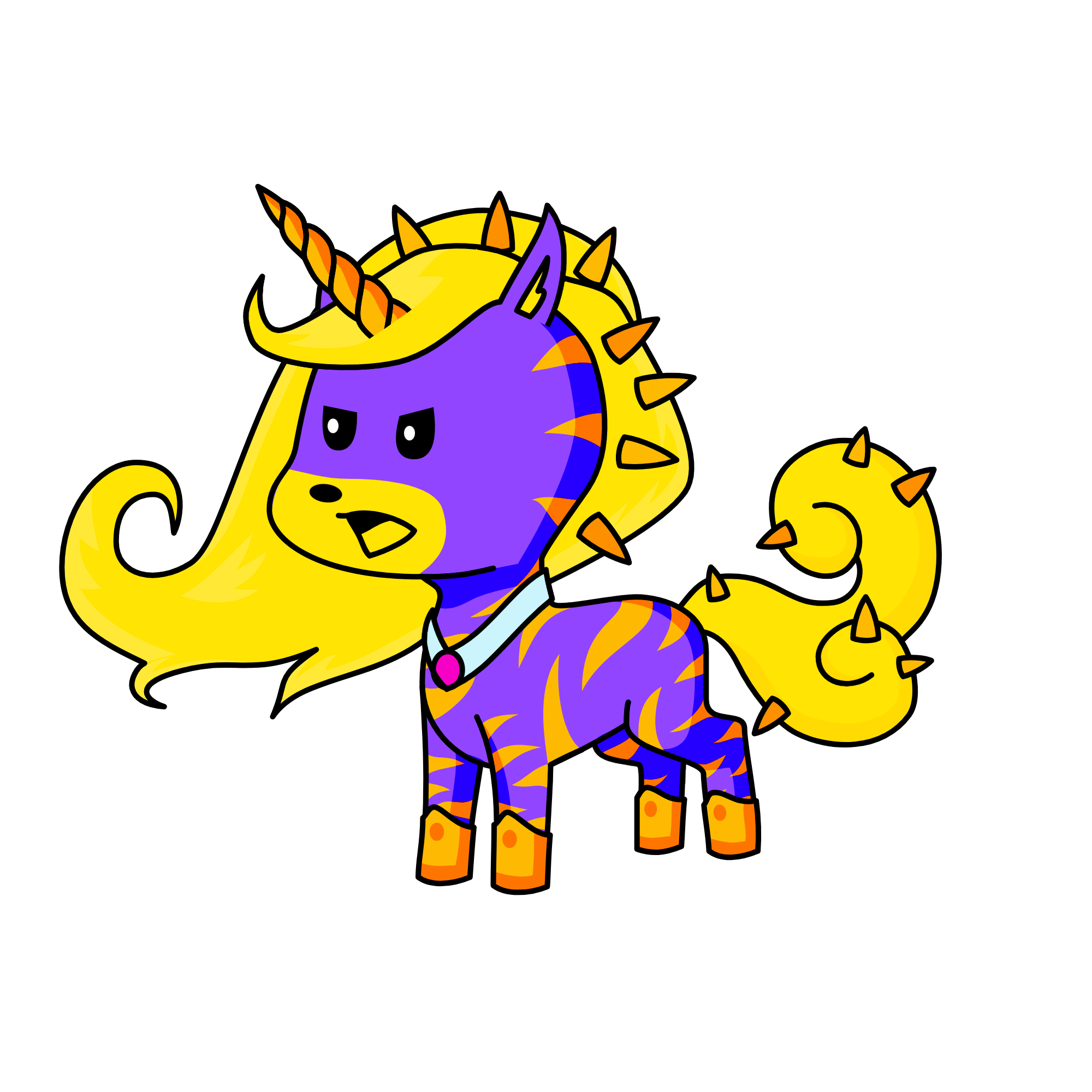 Wee Wee when she sees Edric-, the unicorn