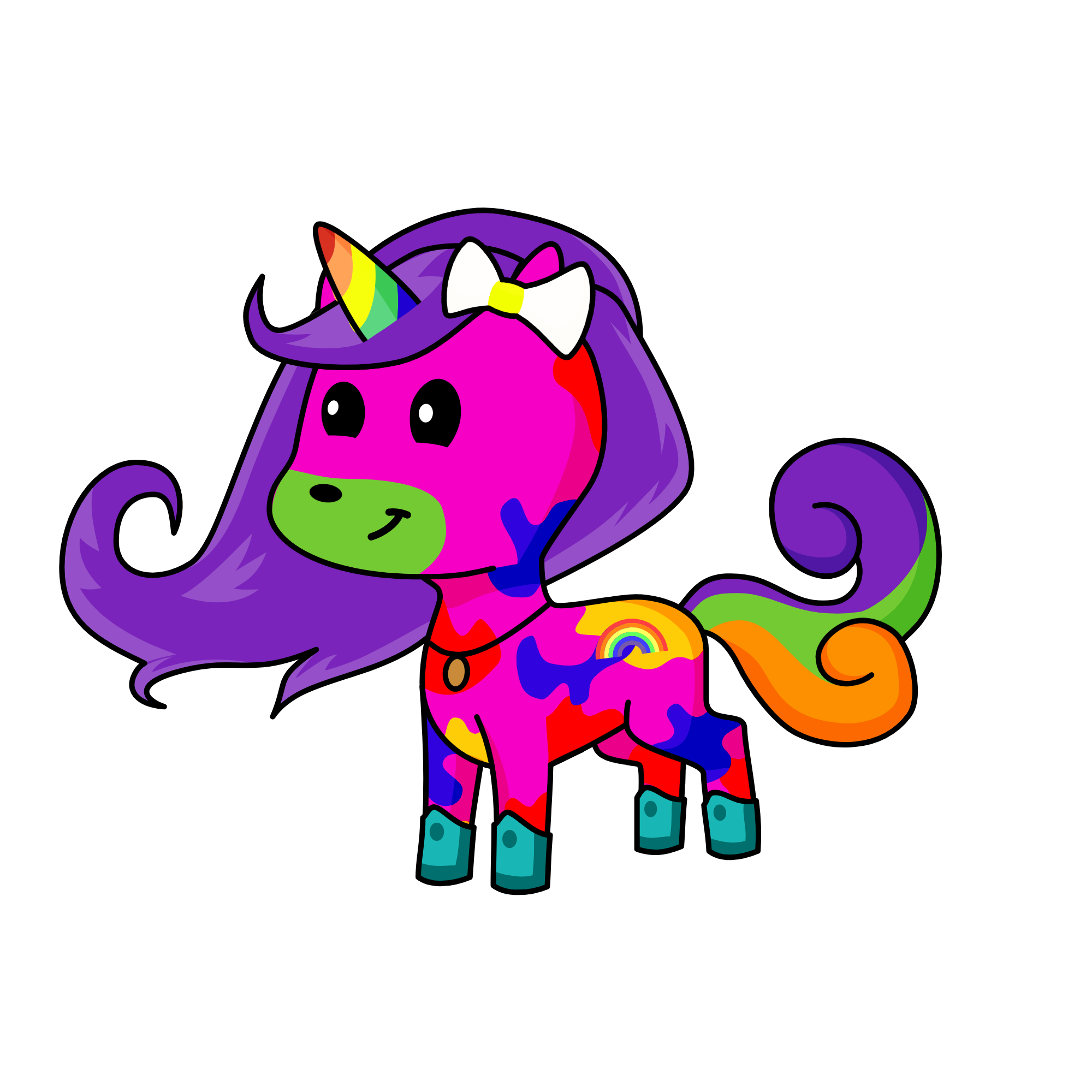 Rainbow Rosie, the unicorn