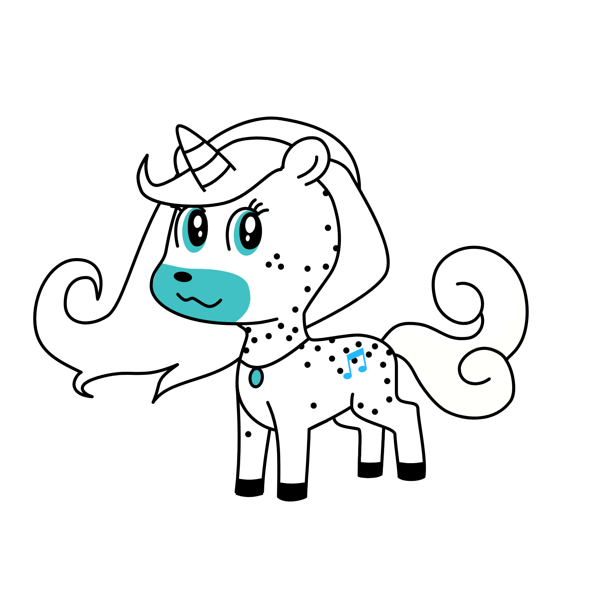 Musical snowy cloud, the unicorn
