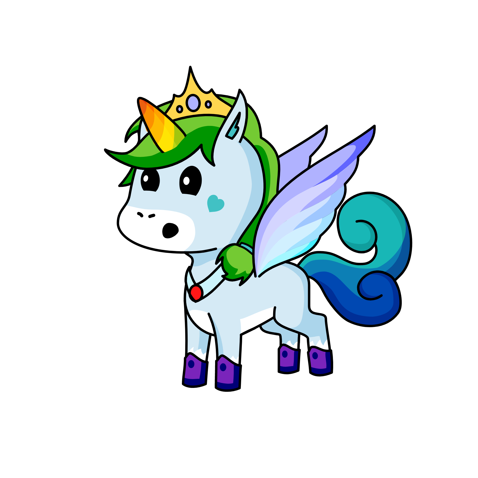 Rainbow Snowy, the unicorn