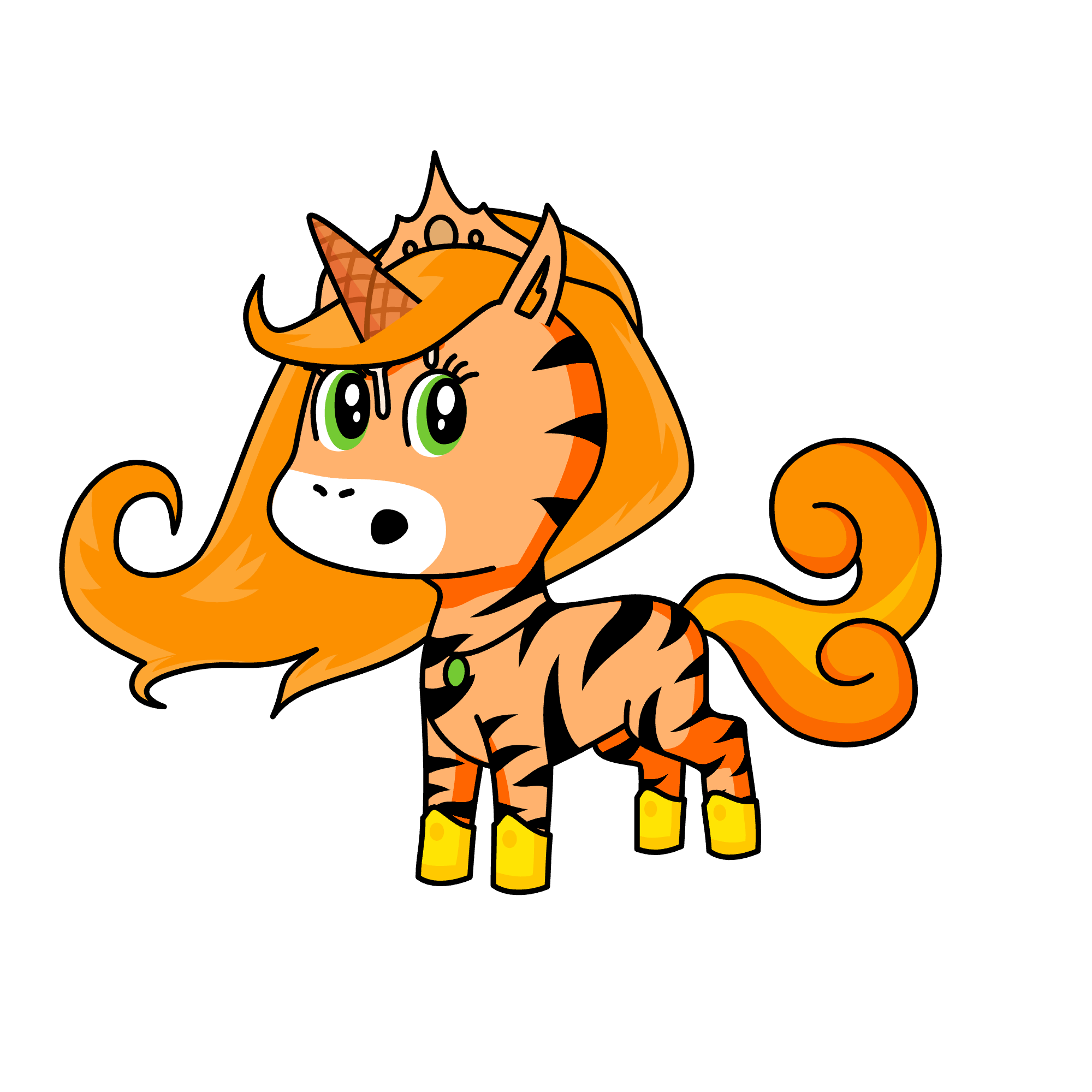 orange, the unicorn