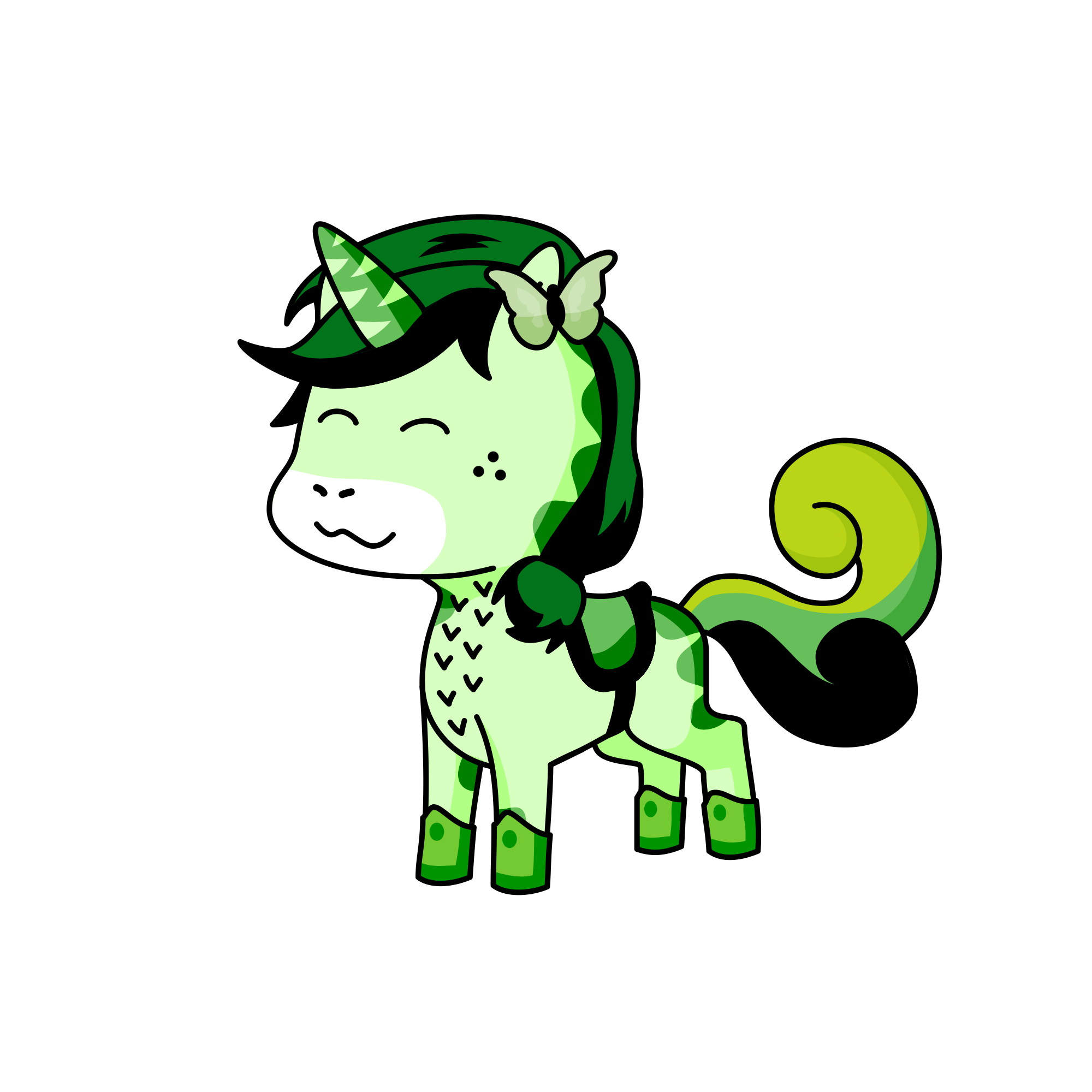 GREENIE THE GREENest, the unicorn