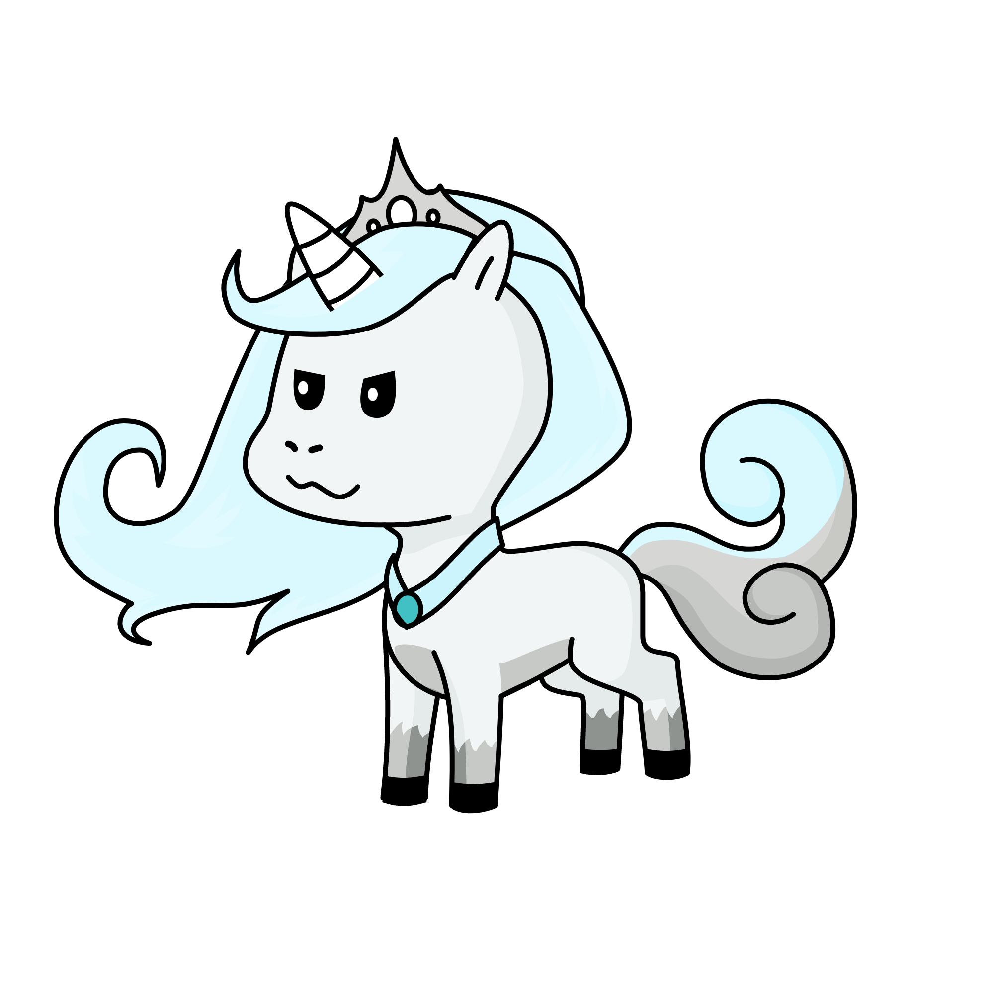 snowy the queen of ice, the unicorn