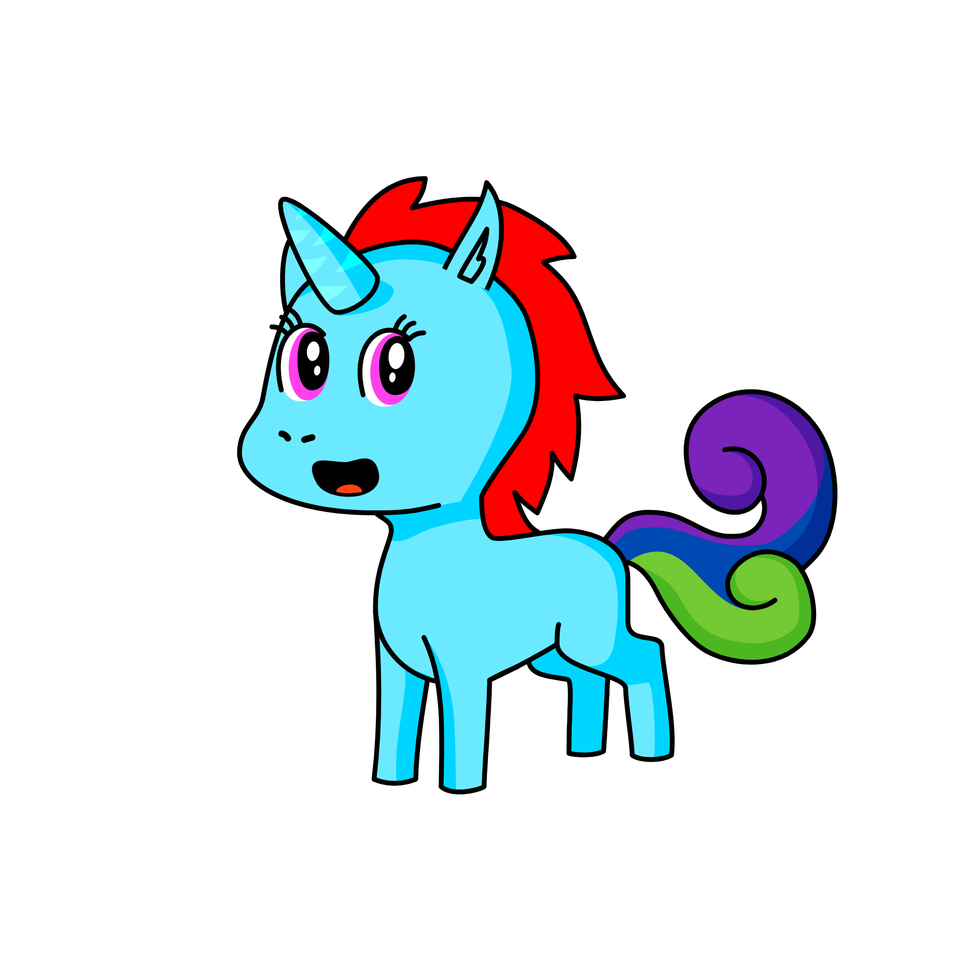 rainbow dash, the unicorn