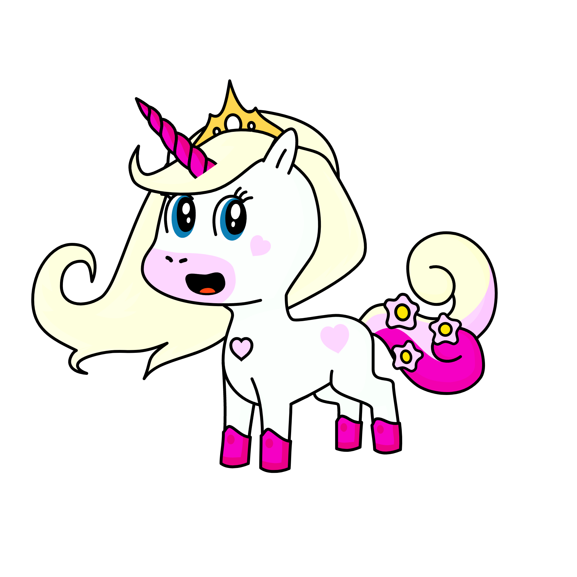 glittery princess, the unicorn