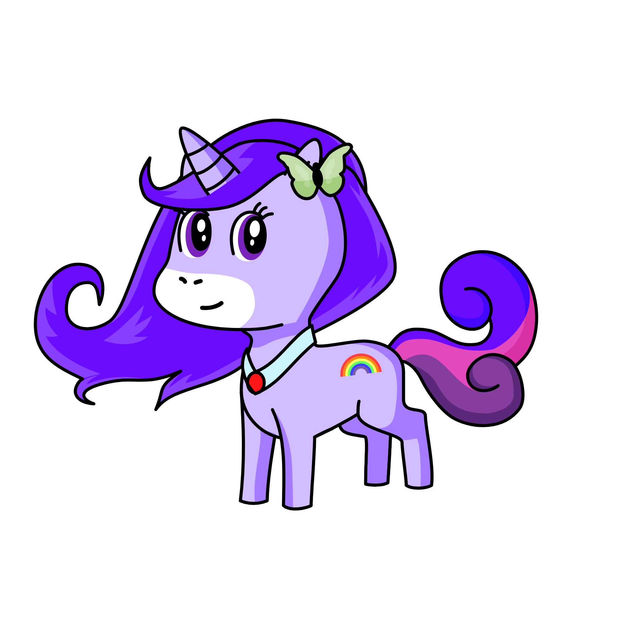 Purpley, the unicorn