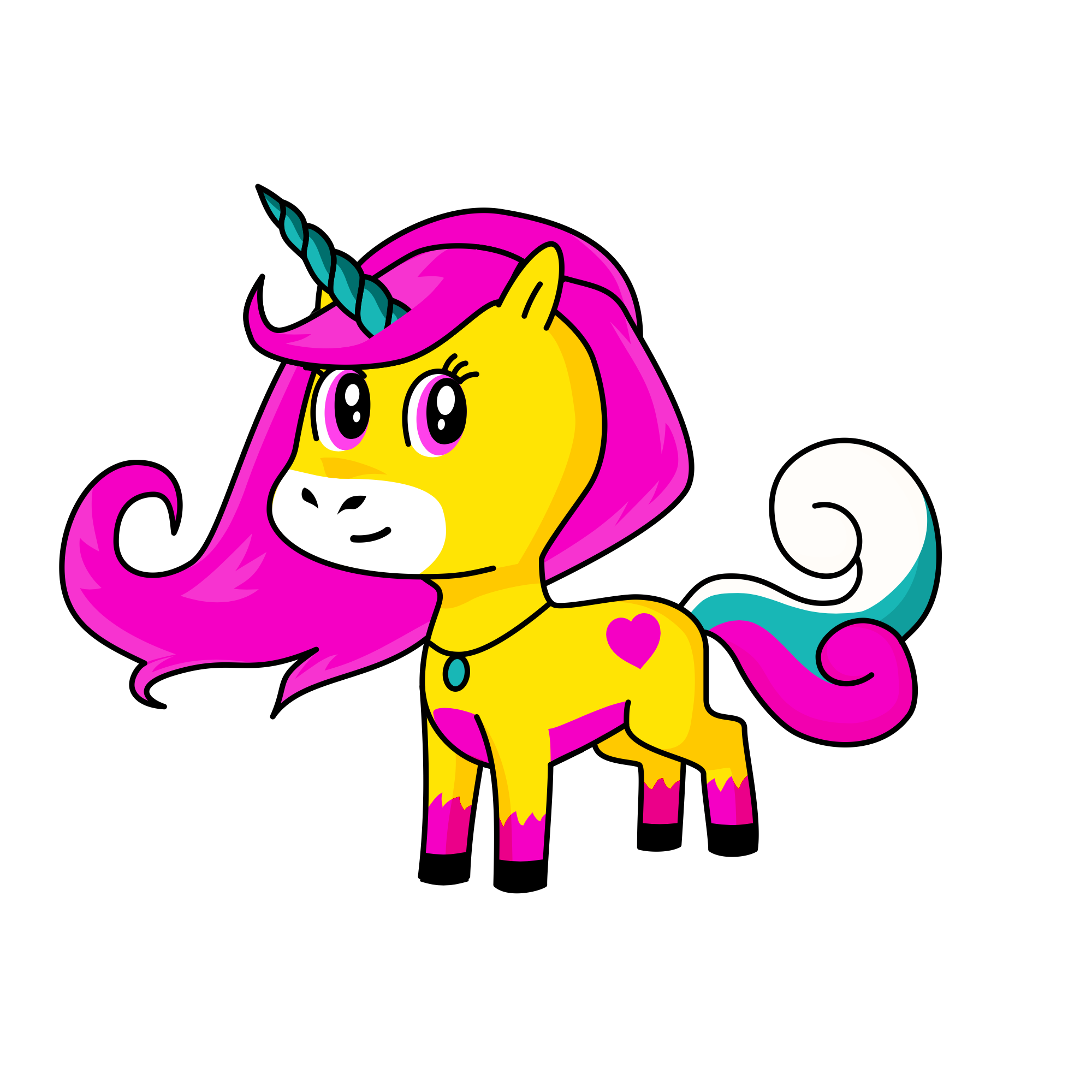 Heart lover, the unicorn