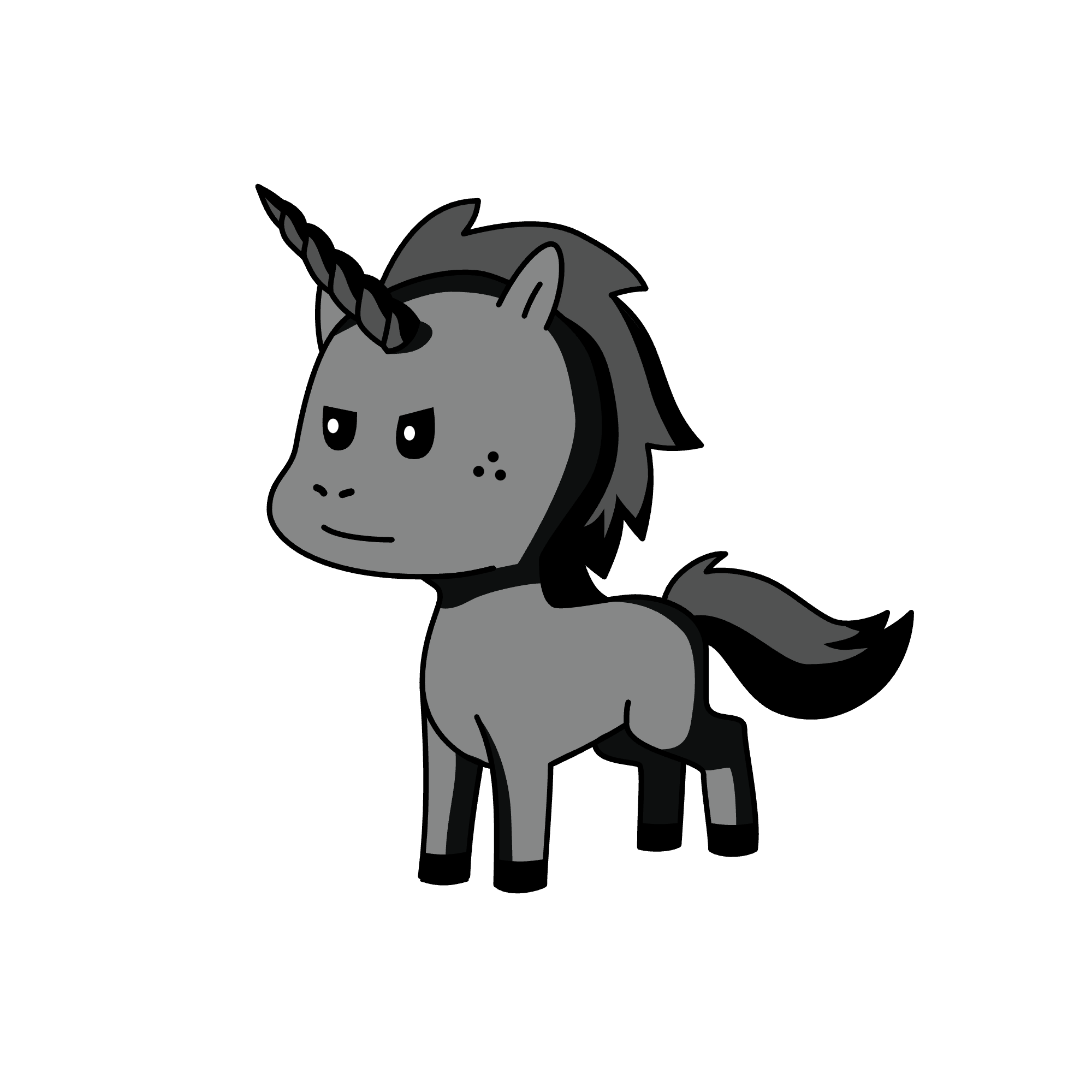 Gray, the unicorn