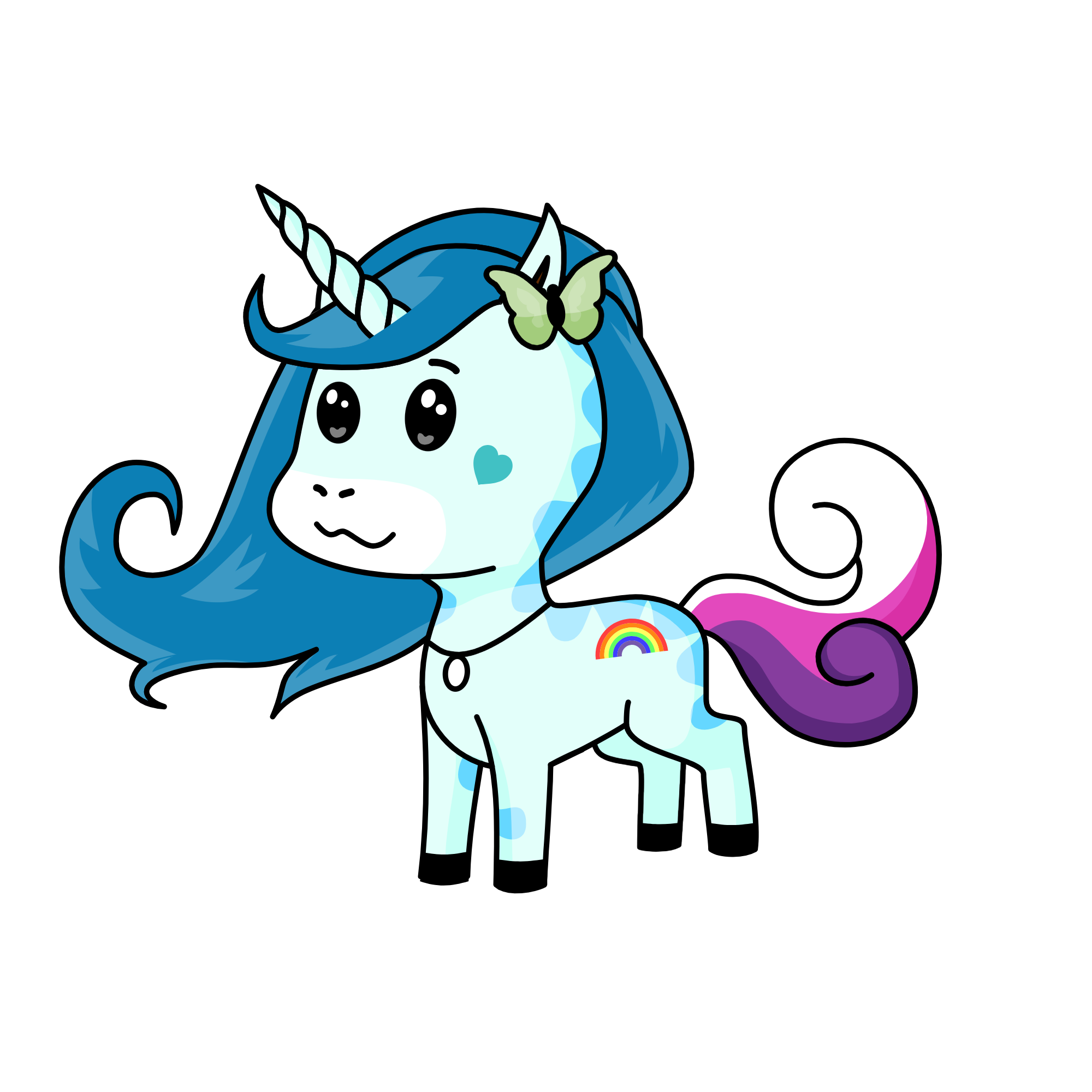 Bluose, the unicorn