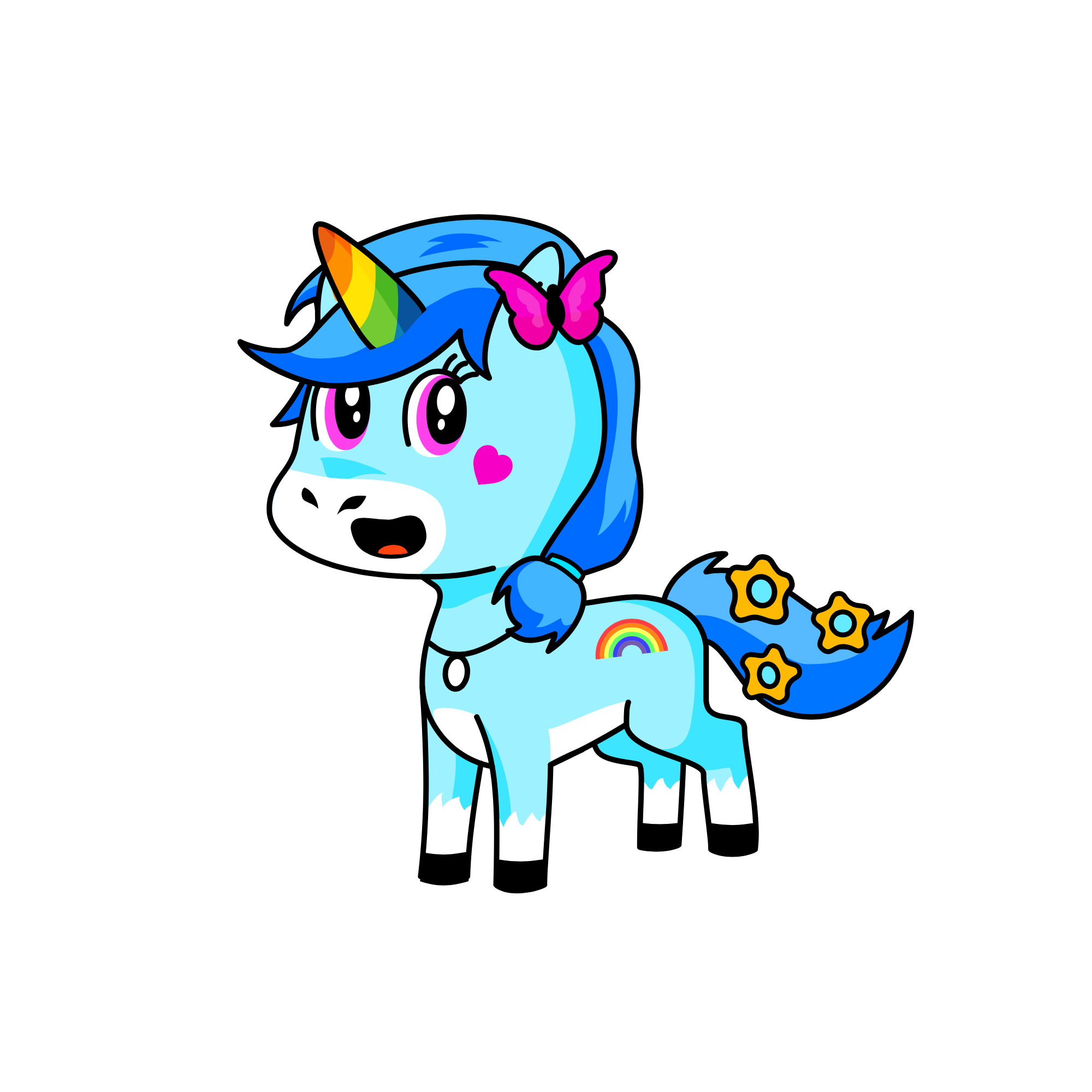 Blue star, the unicorn