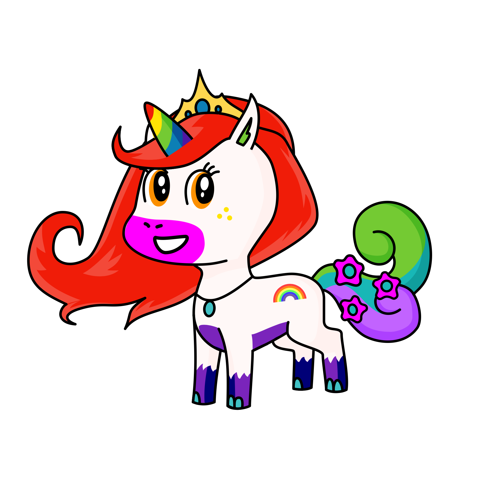 Rainbow, the unicorn