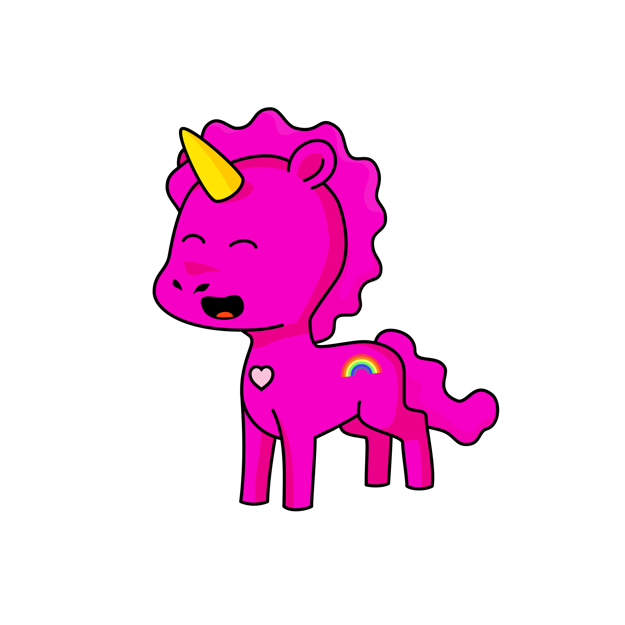 Pink fluffy unicorns dancing on rainbows, the unicorn