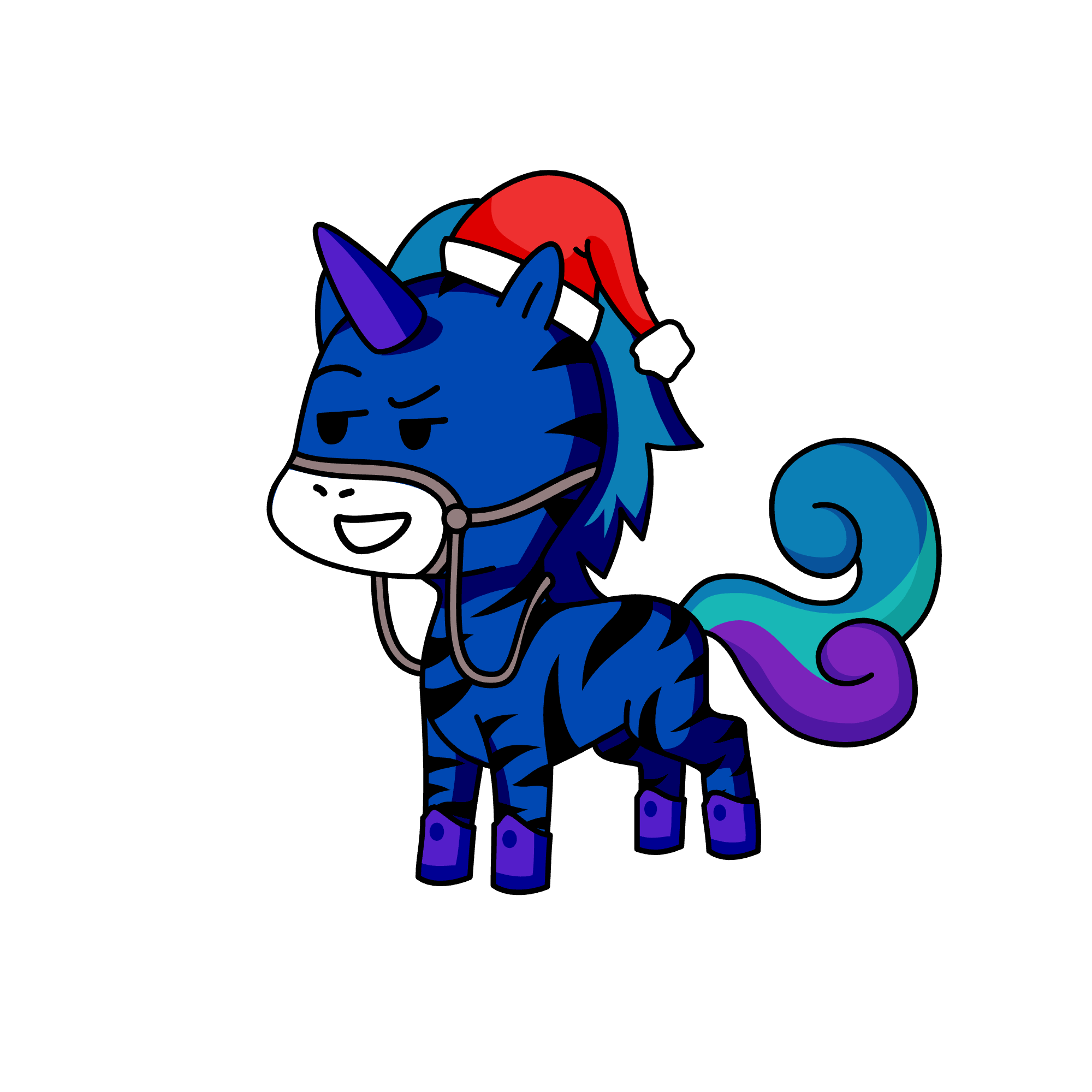 Blue fur, the unicorn