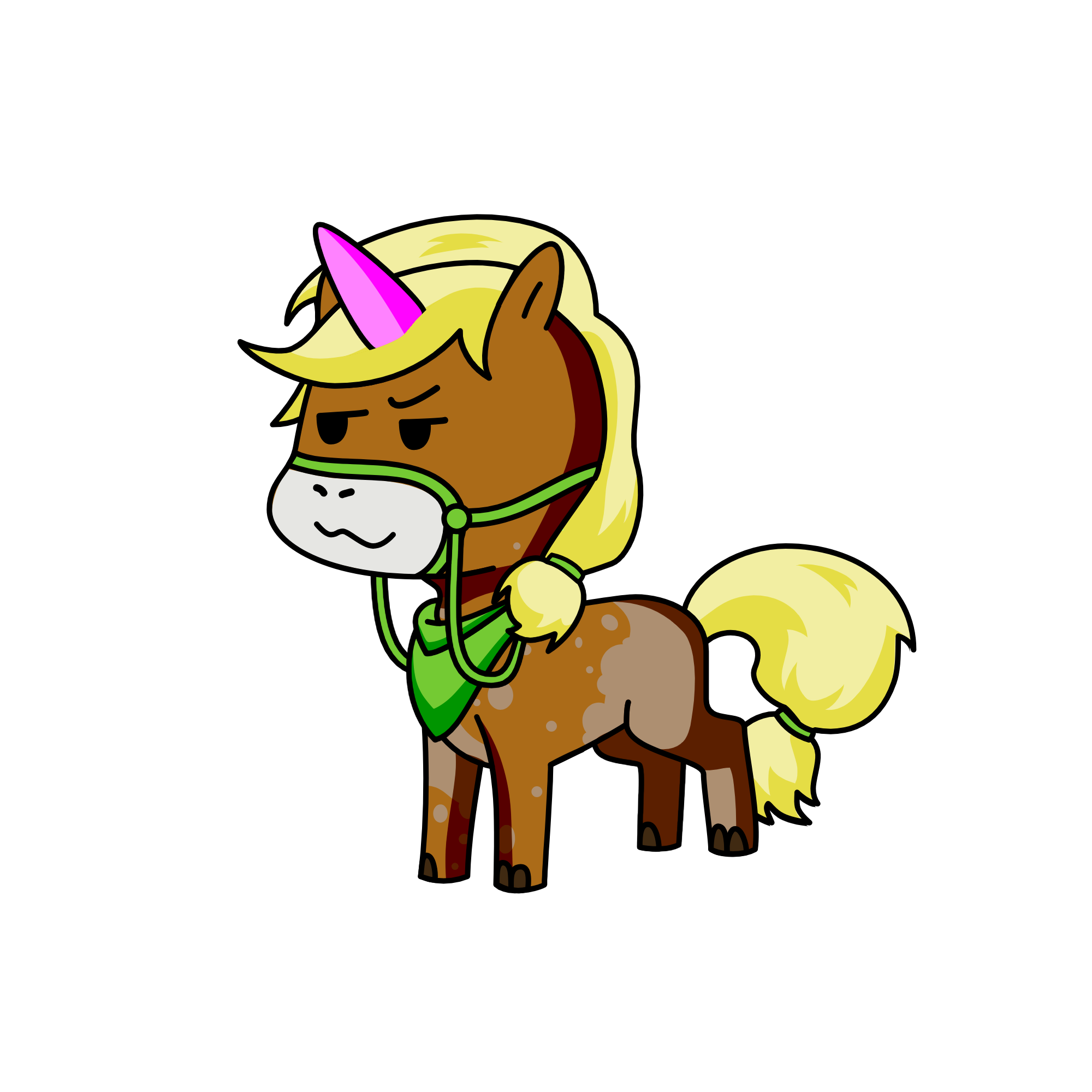 A Normal Horse Pretending To Be A Unicorn, the unicorn