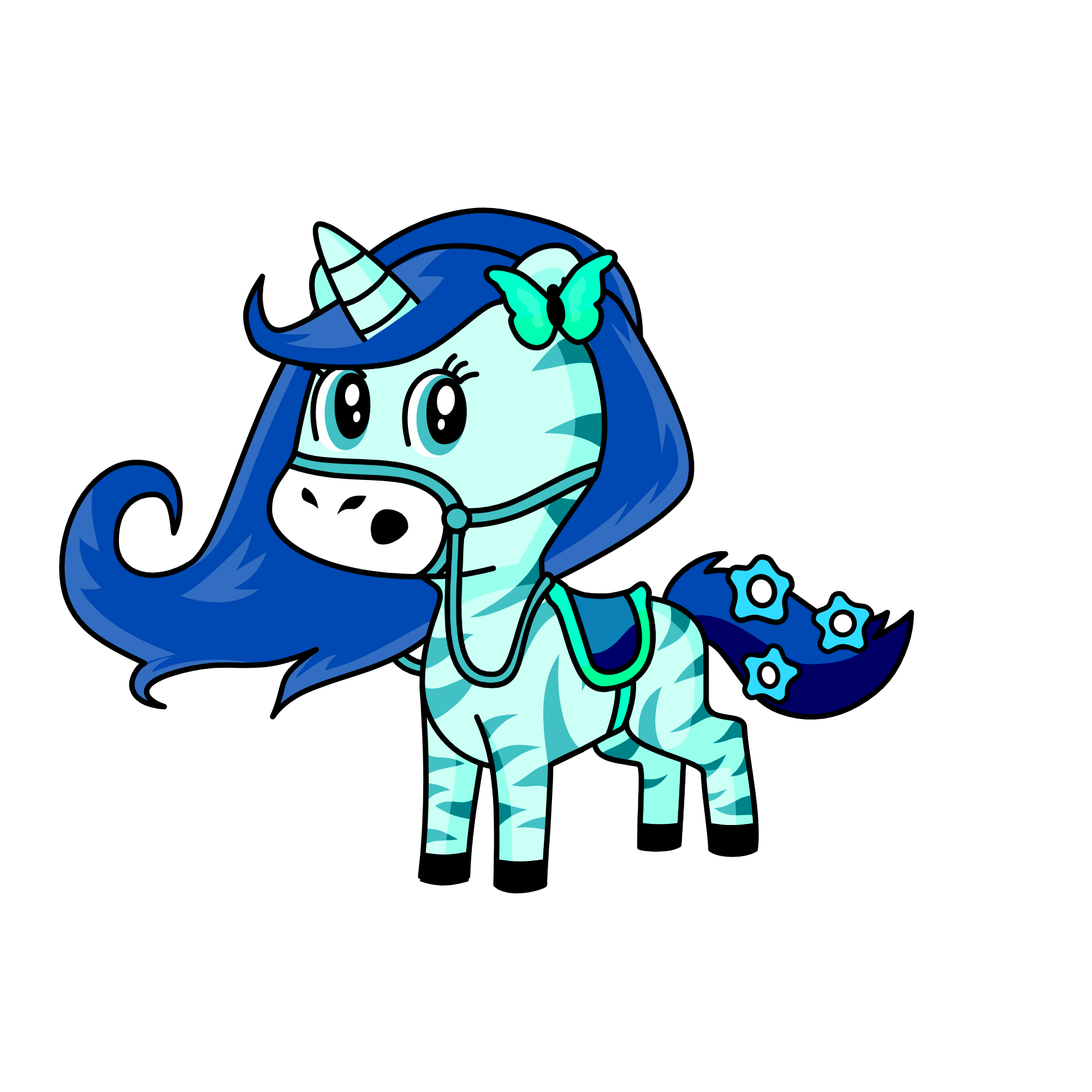 Cloudy Skies, the unicorn