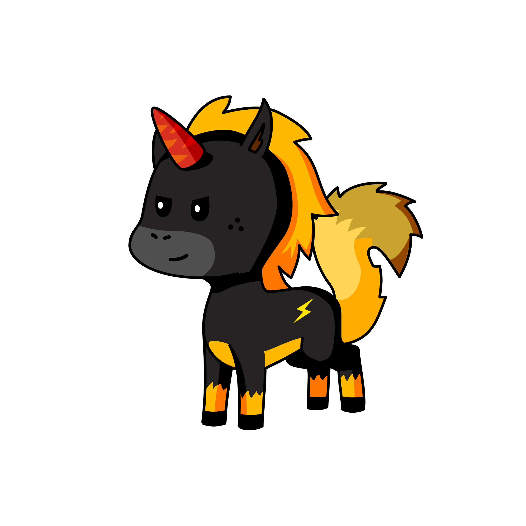 Orange, the unicorn