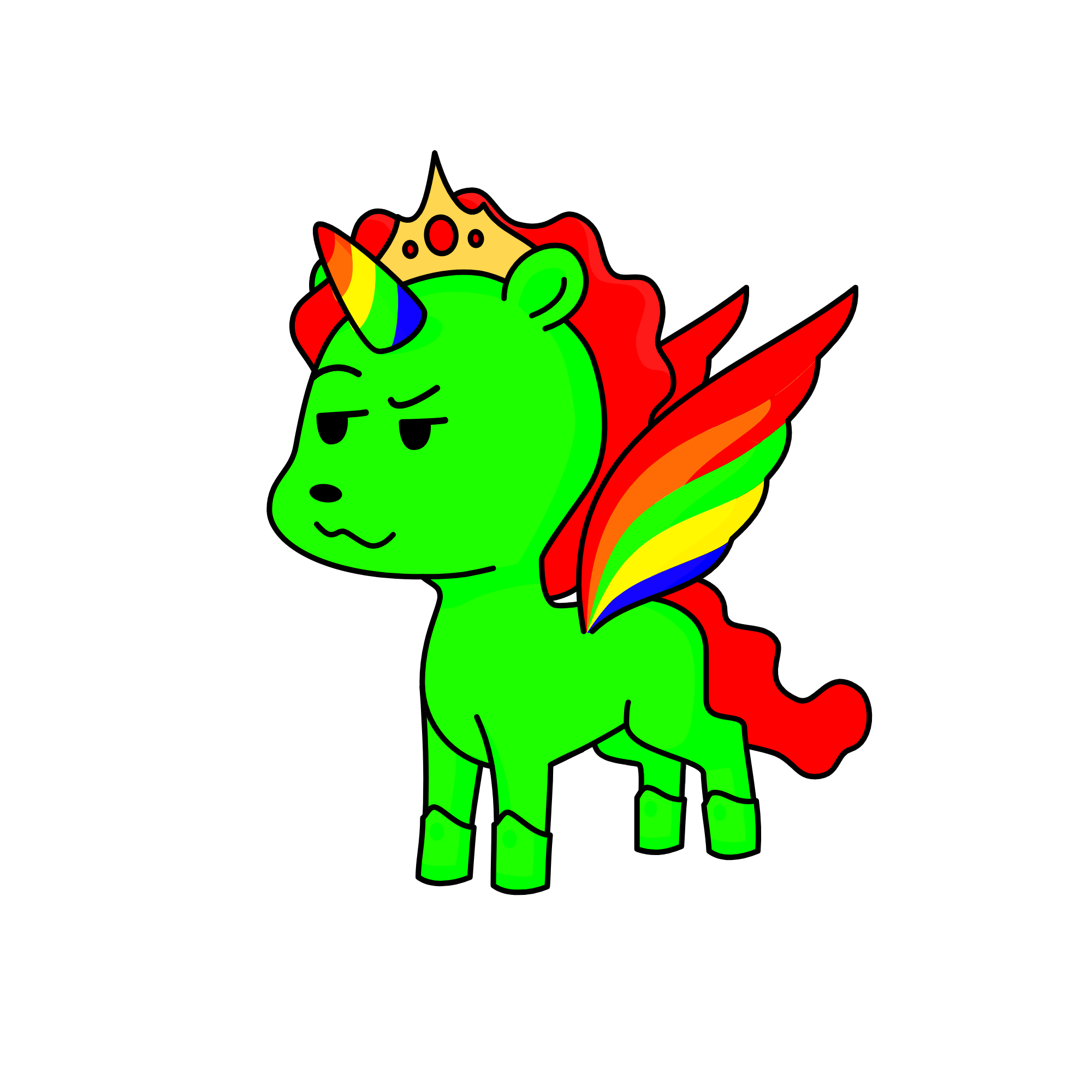 Edrick The Gay, Green Booger Bear Clown Thing, the unicorn