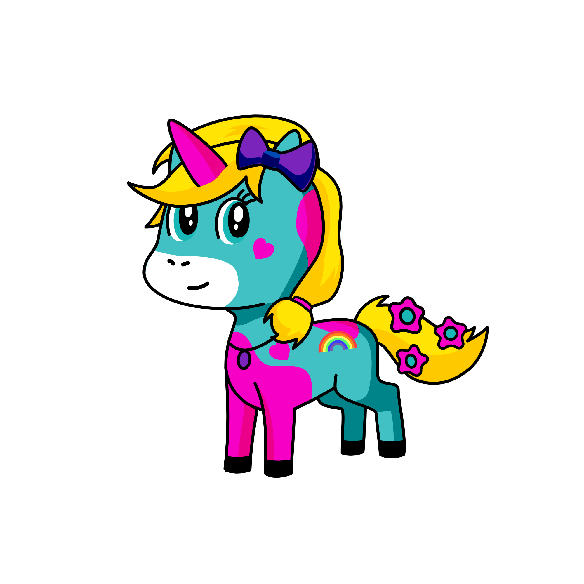 Pink star, the unicorn