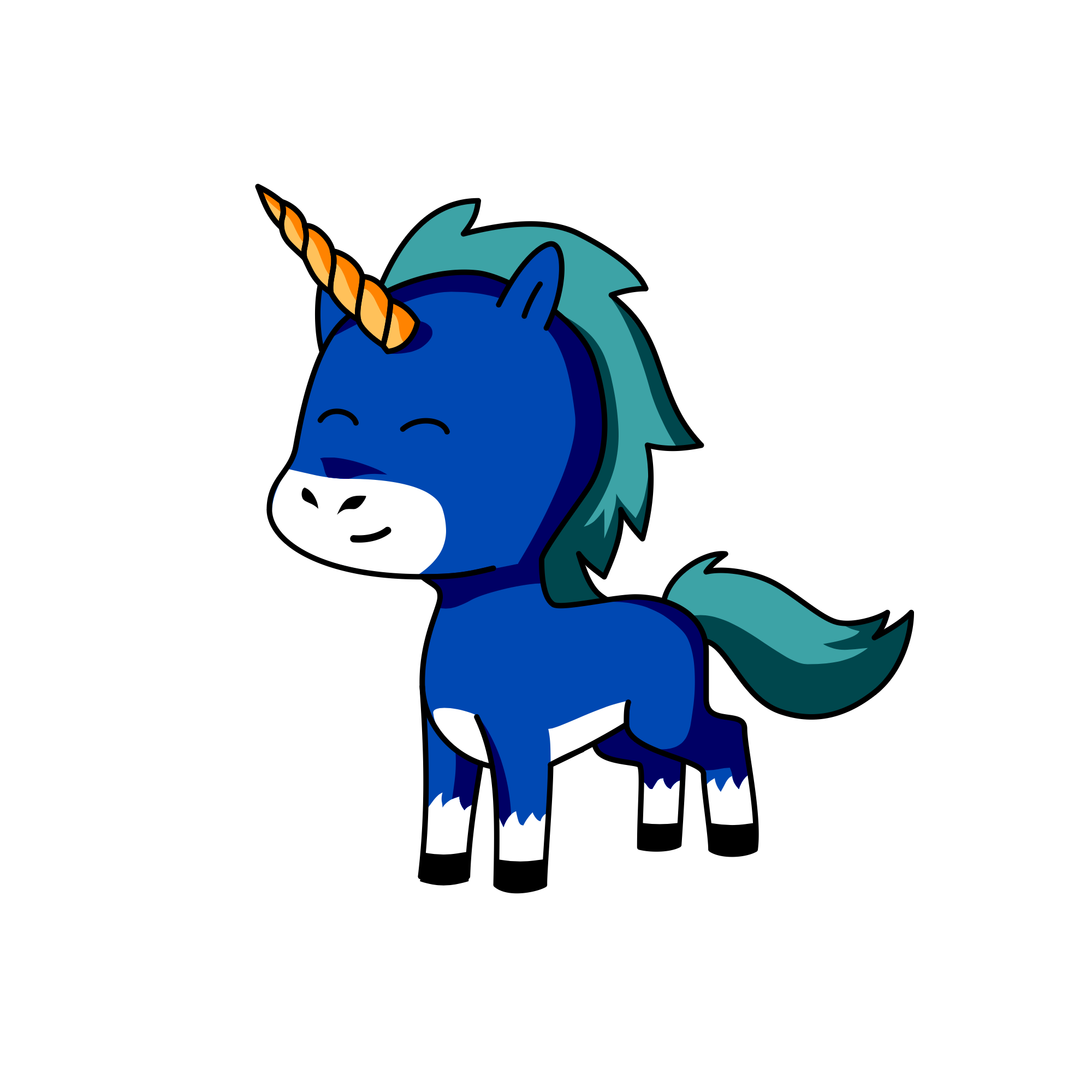 Nighttime , the unicorn