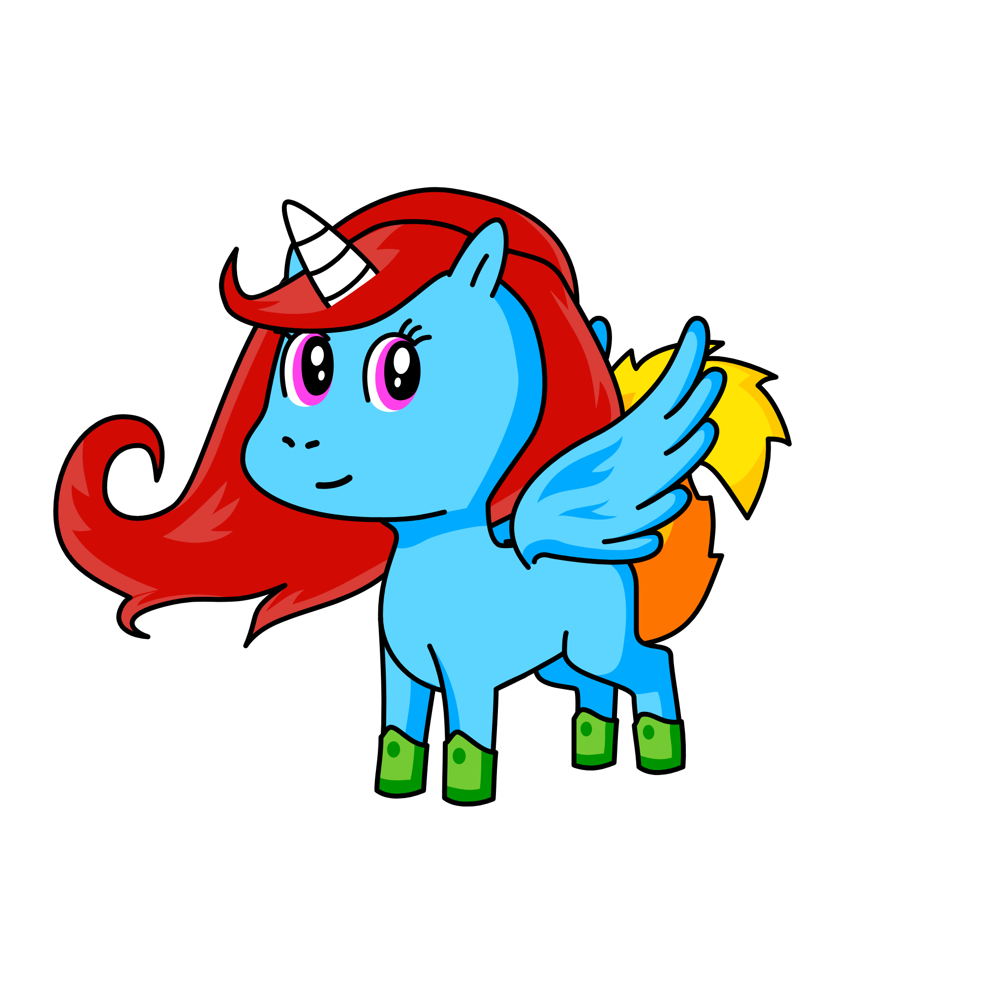 rainbowdash, the unicorn