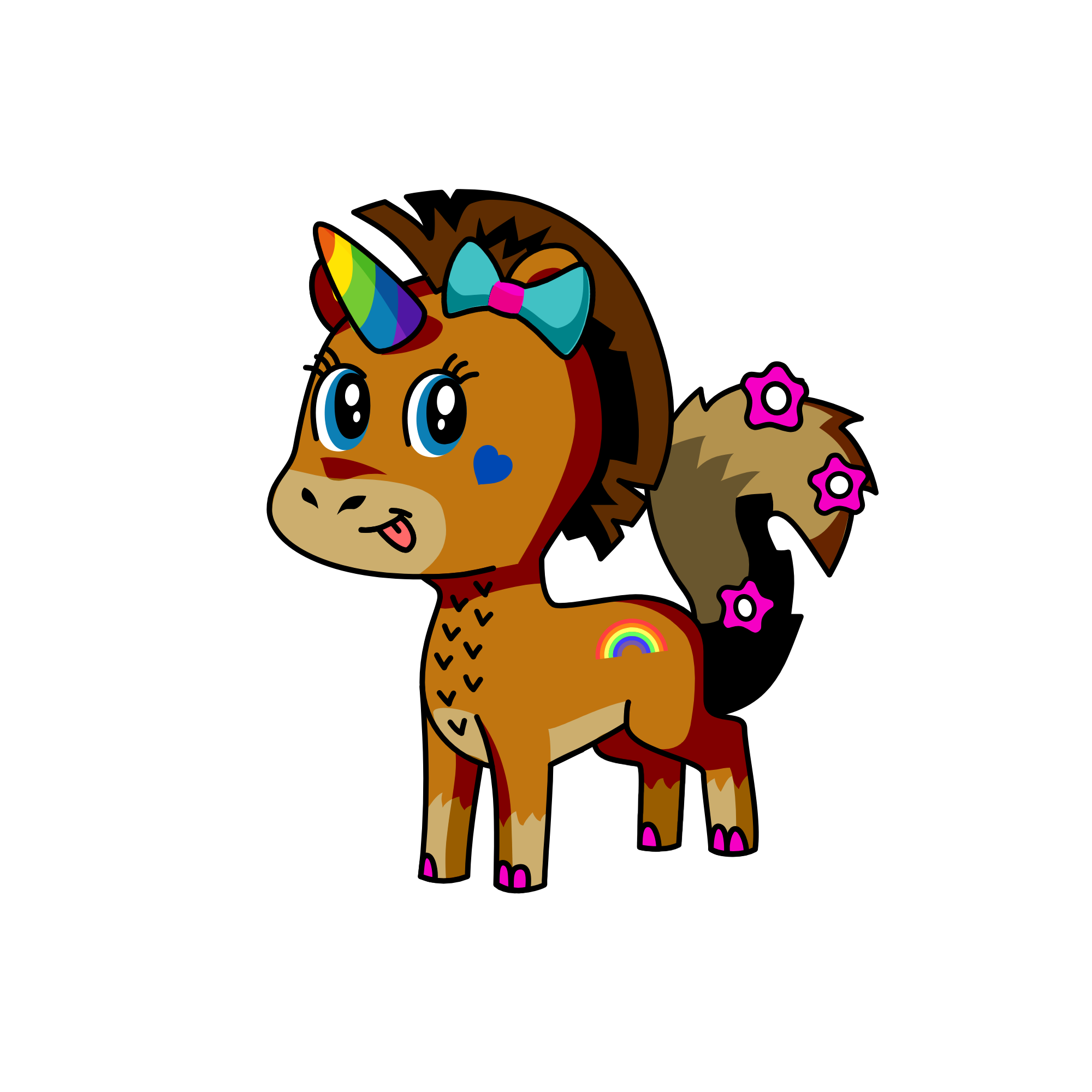 ribbon bun, the unicorn