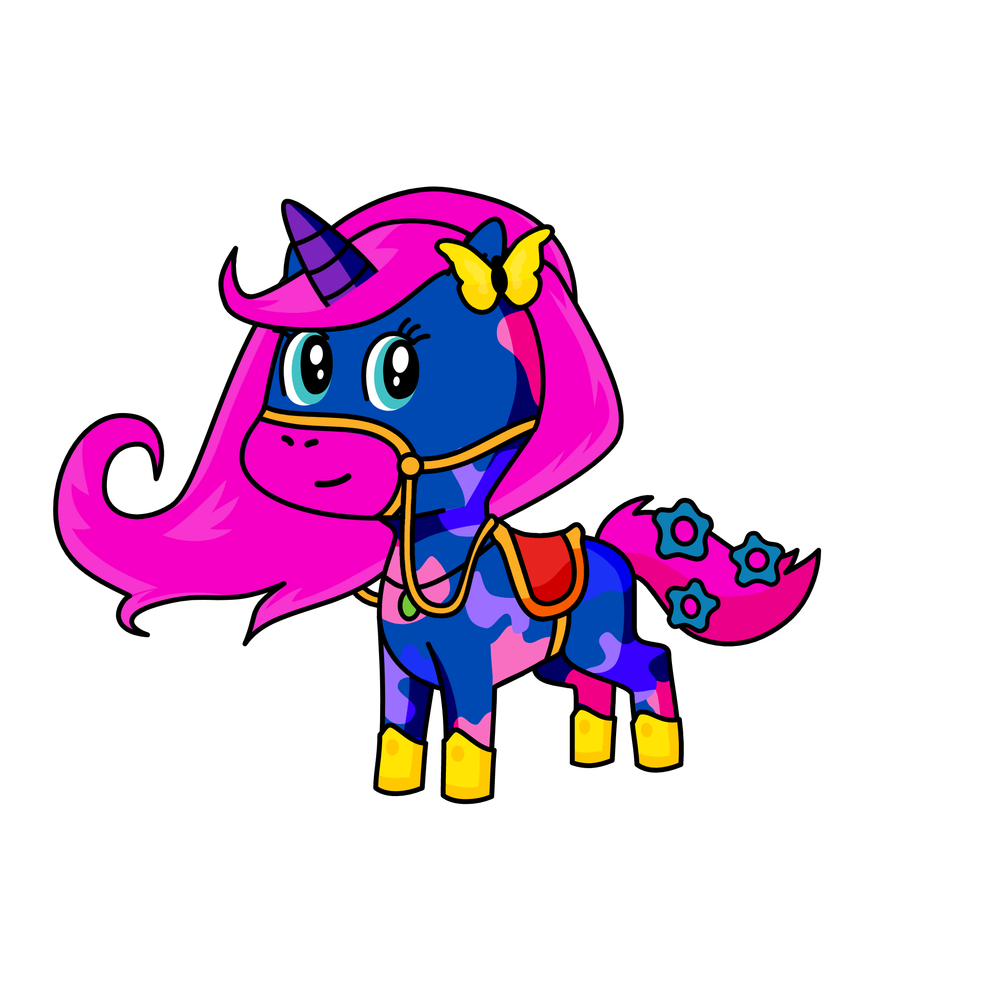 Lucy ( this is my pet horse in real life), the unicorn