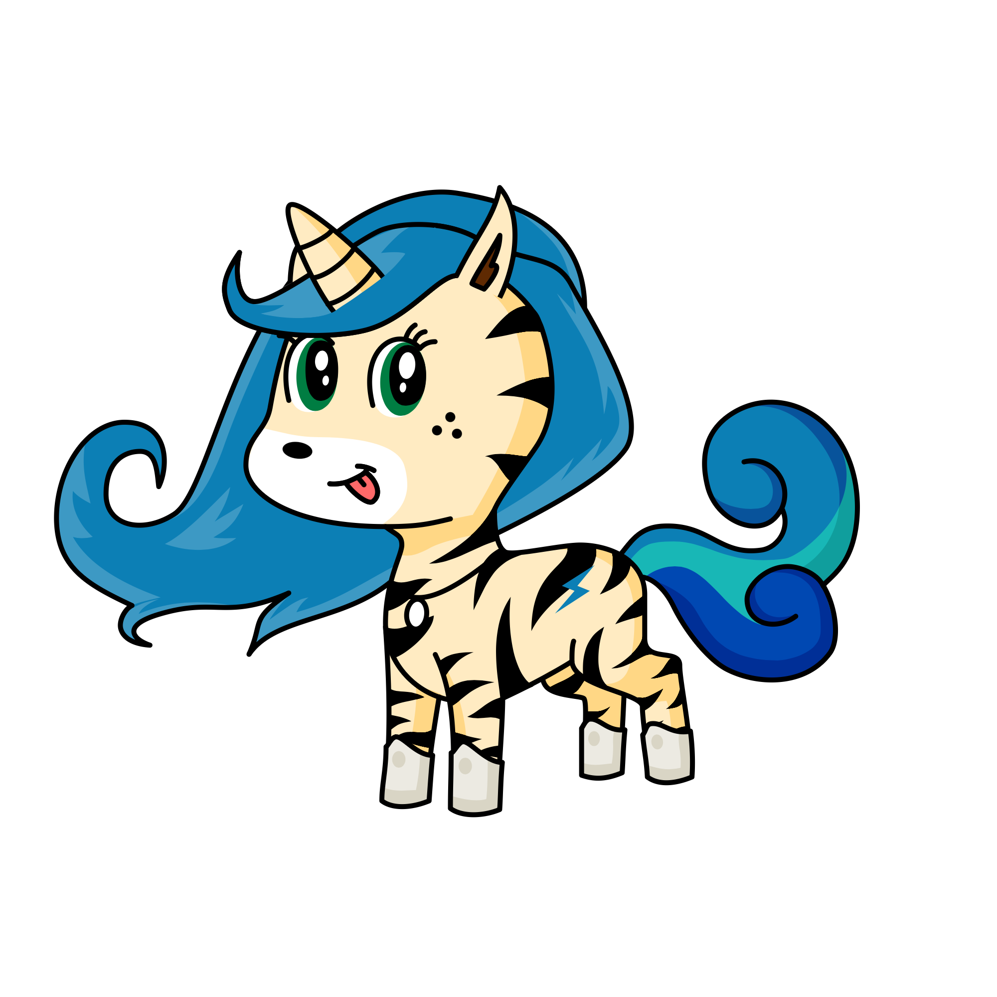 Girl, the unicorn