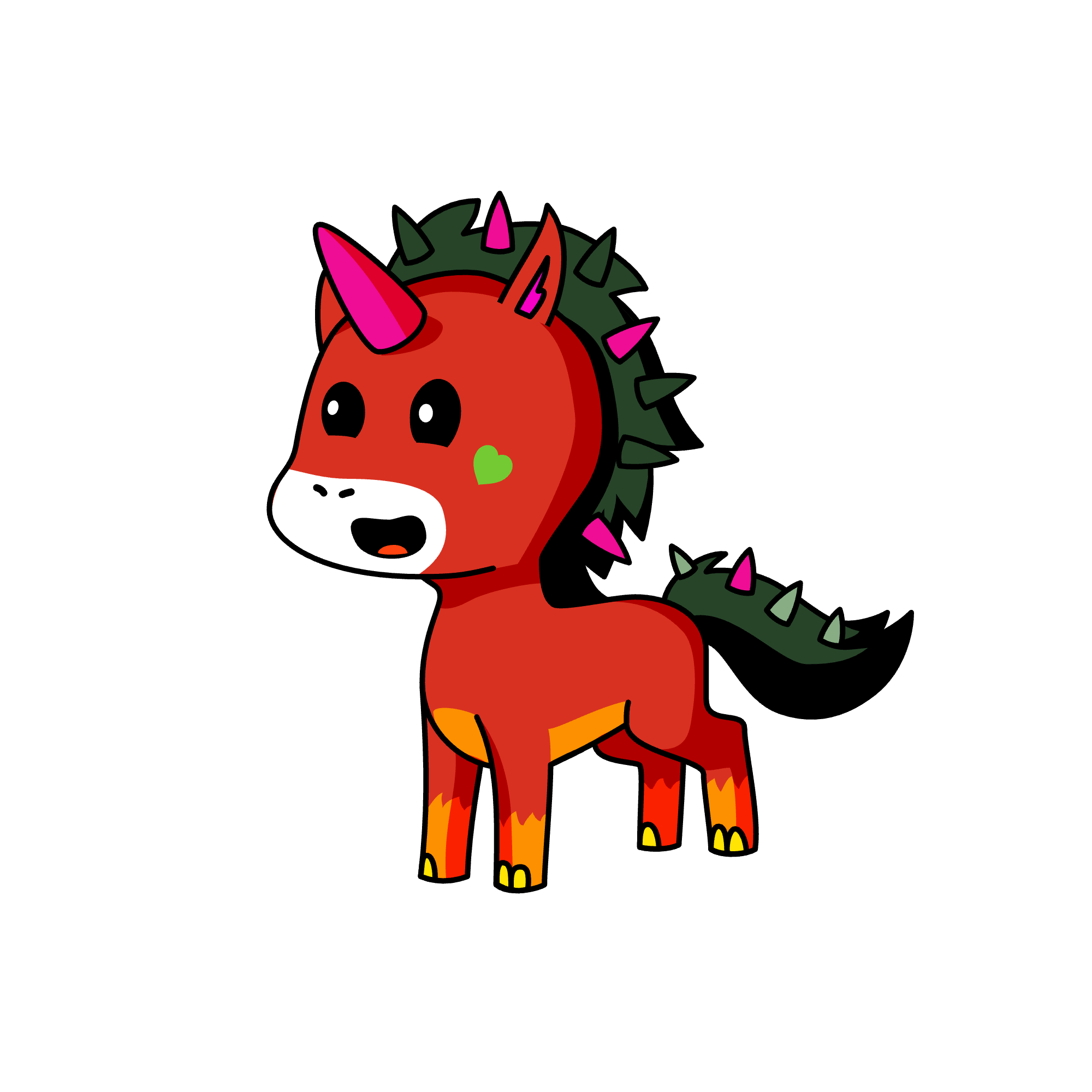 Blood red, the unicorn