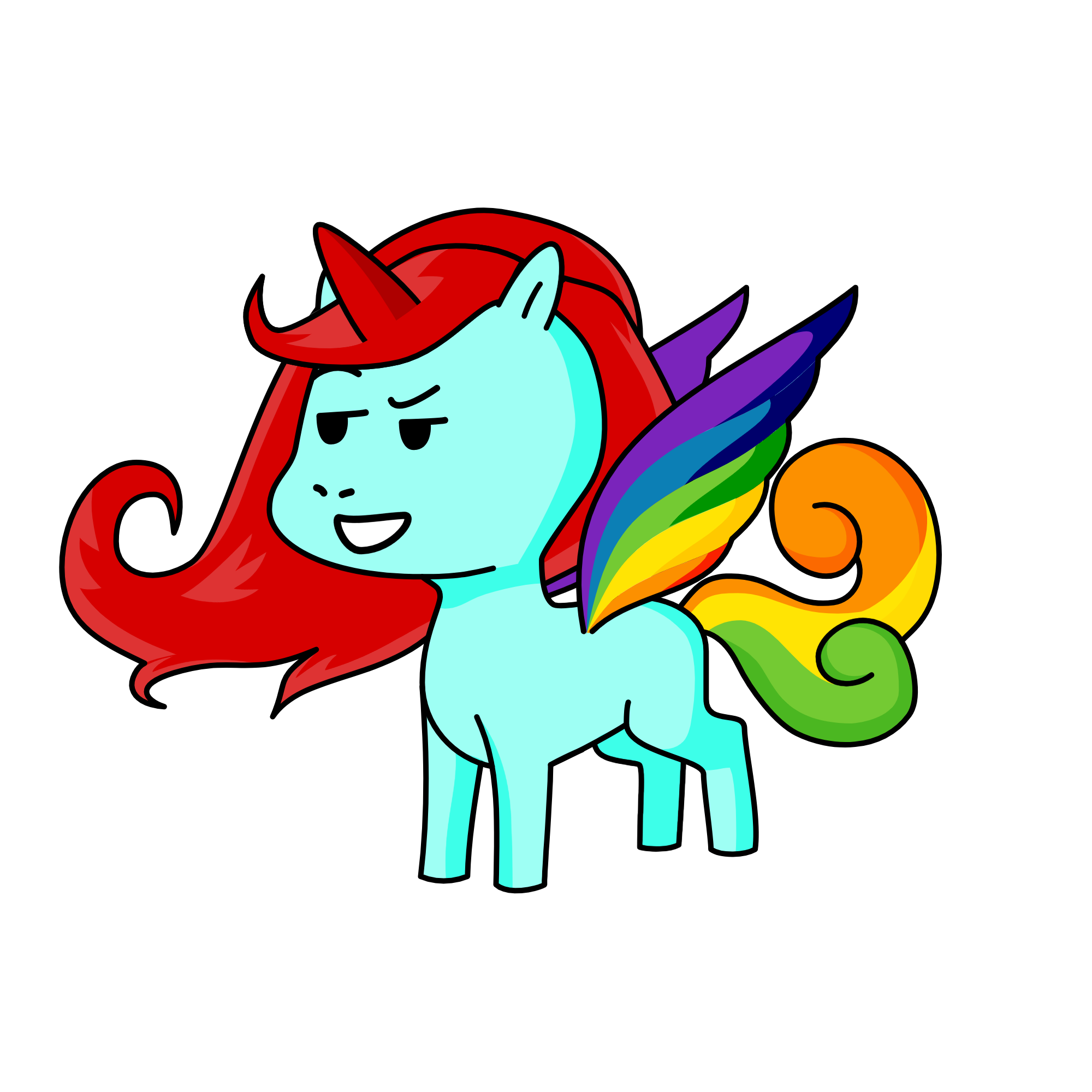 Rainbow dash, the unicorn