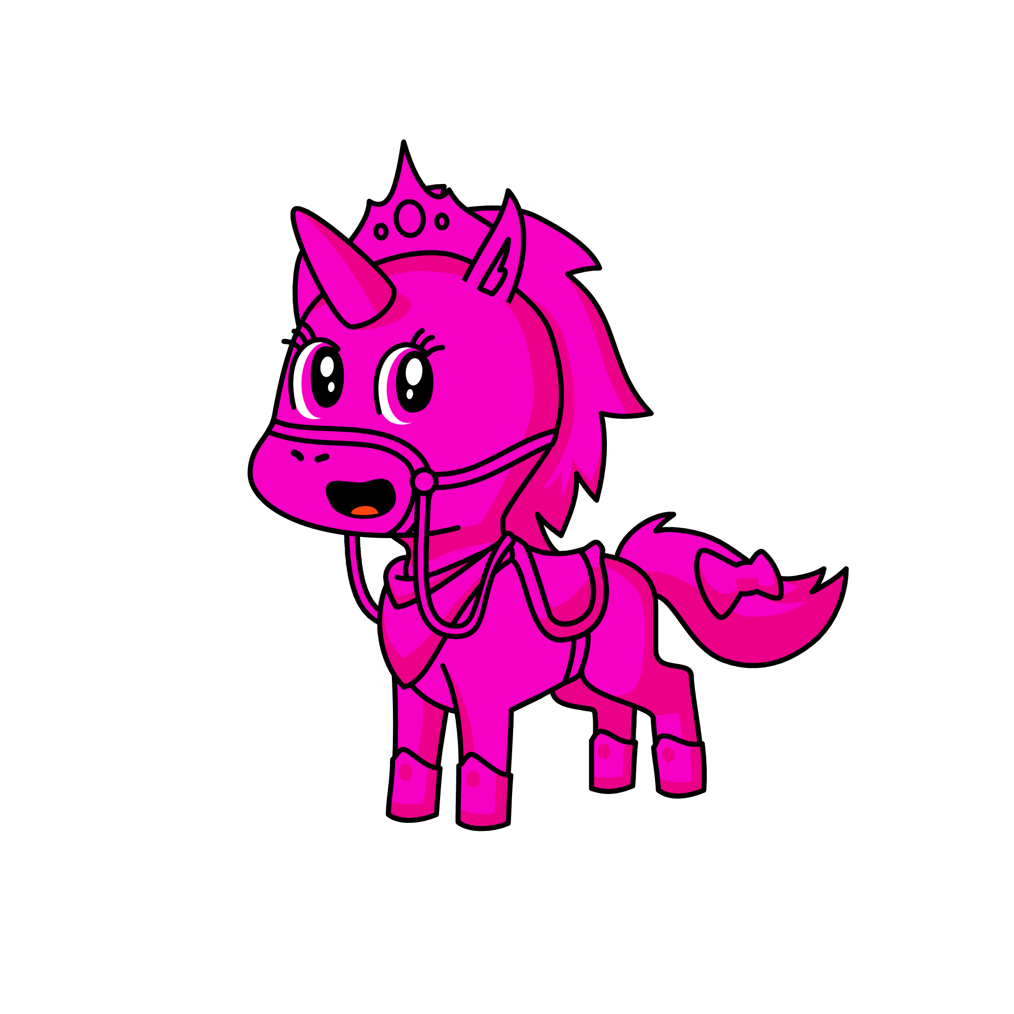 Queen Pink, the unicorn