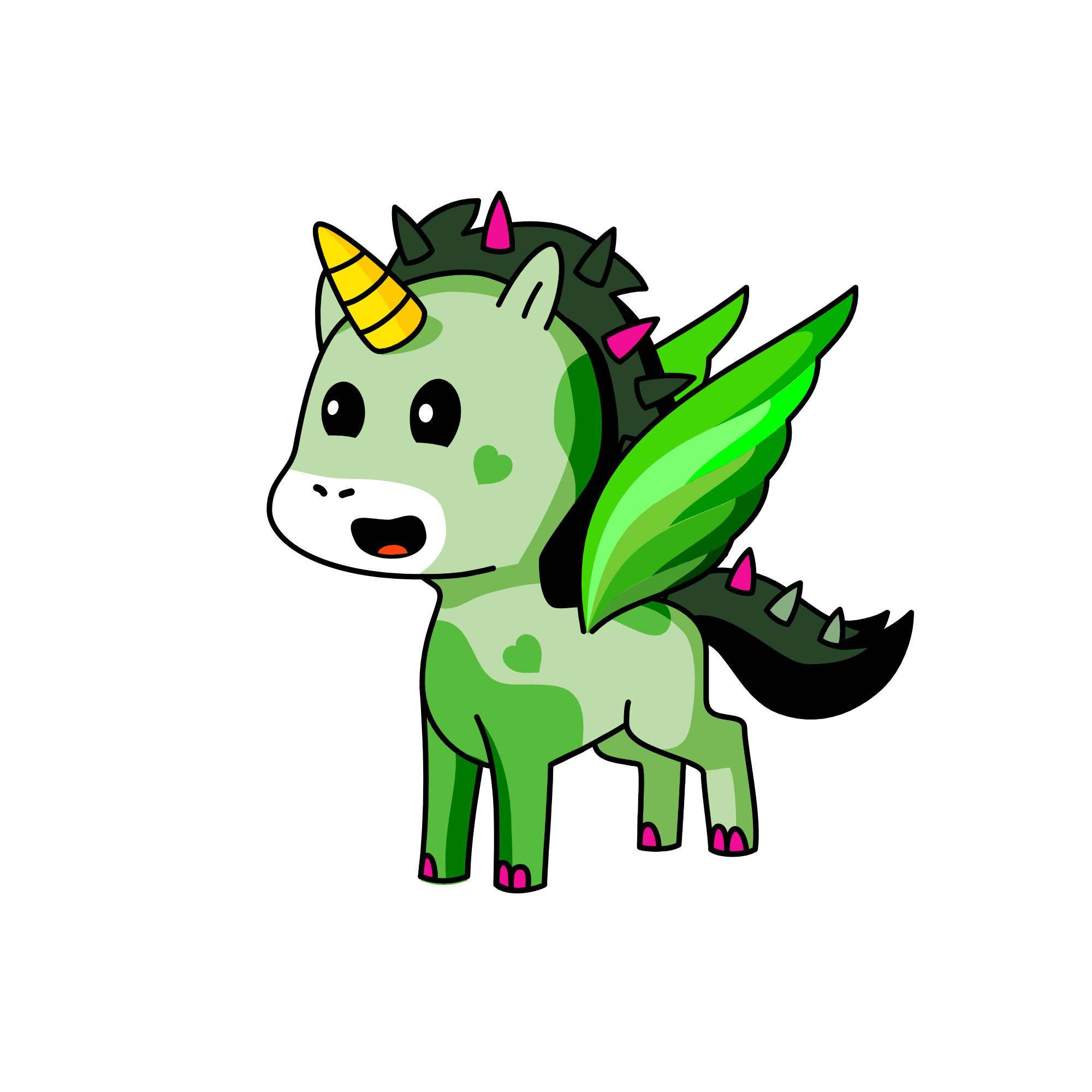 green, the unicorn