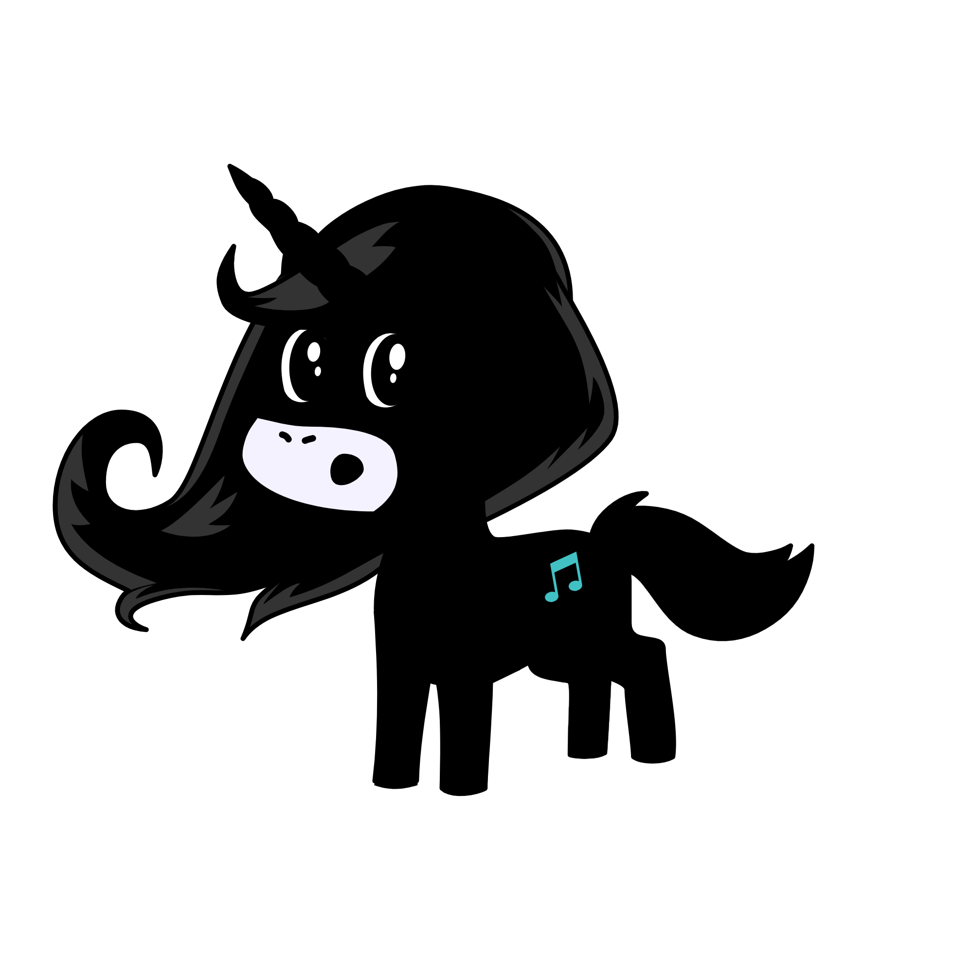 Blacky, the unicorn