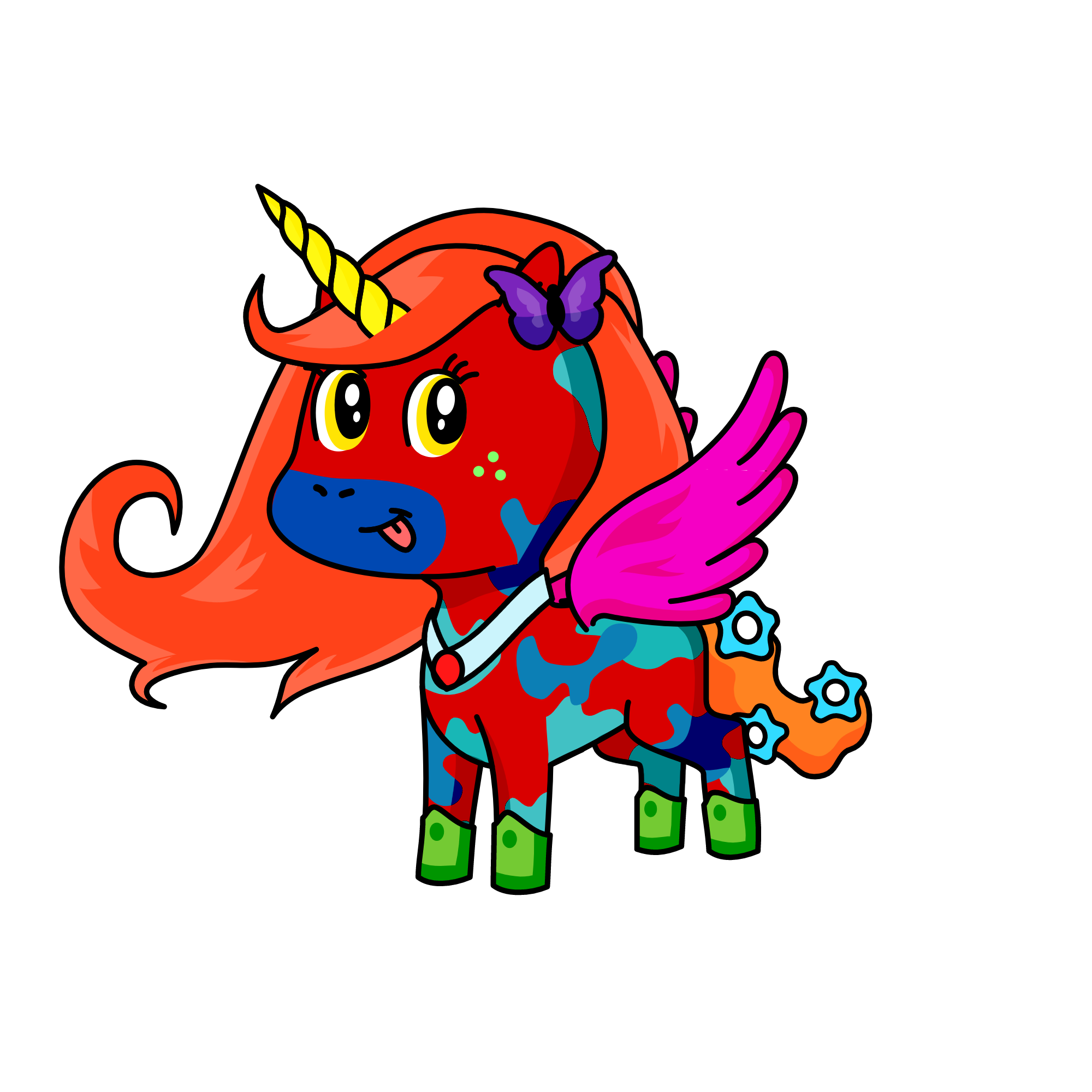 rainbow ps try to count the colors in rainbow orders, the unicorn