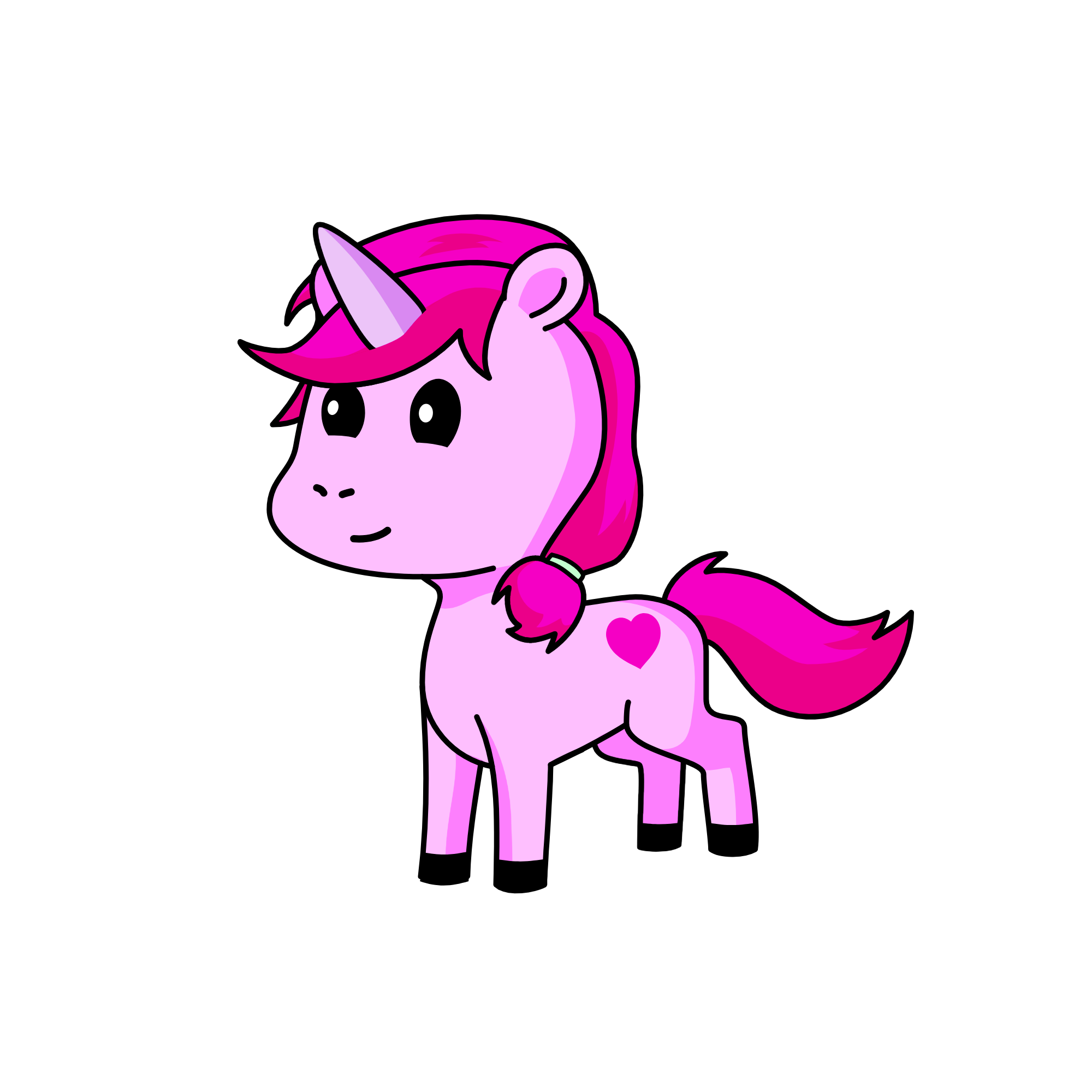 Pinky pig, the unicorn