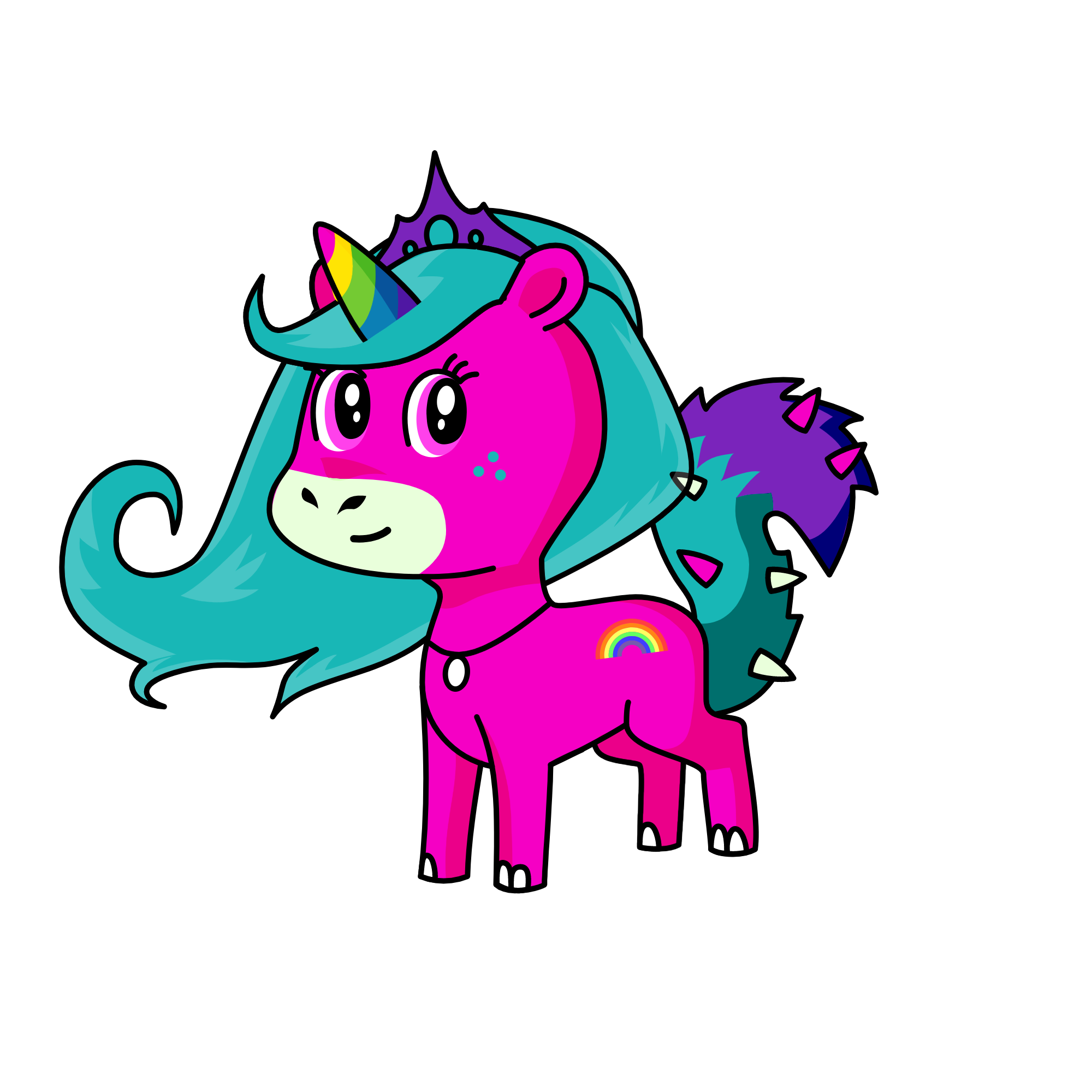 Glitter rainbow, the unicorn