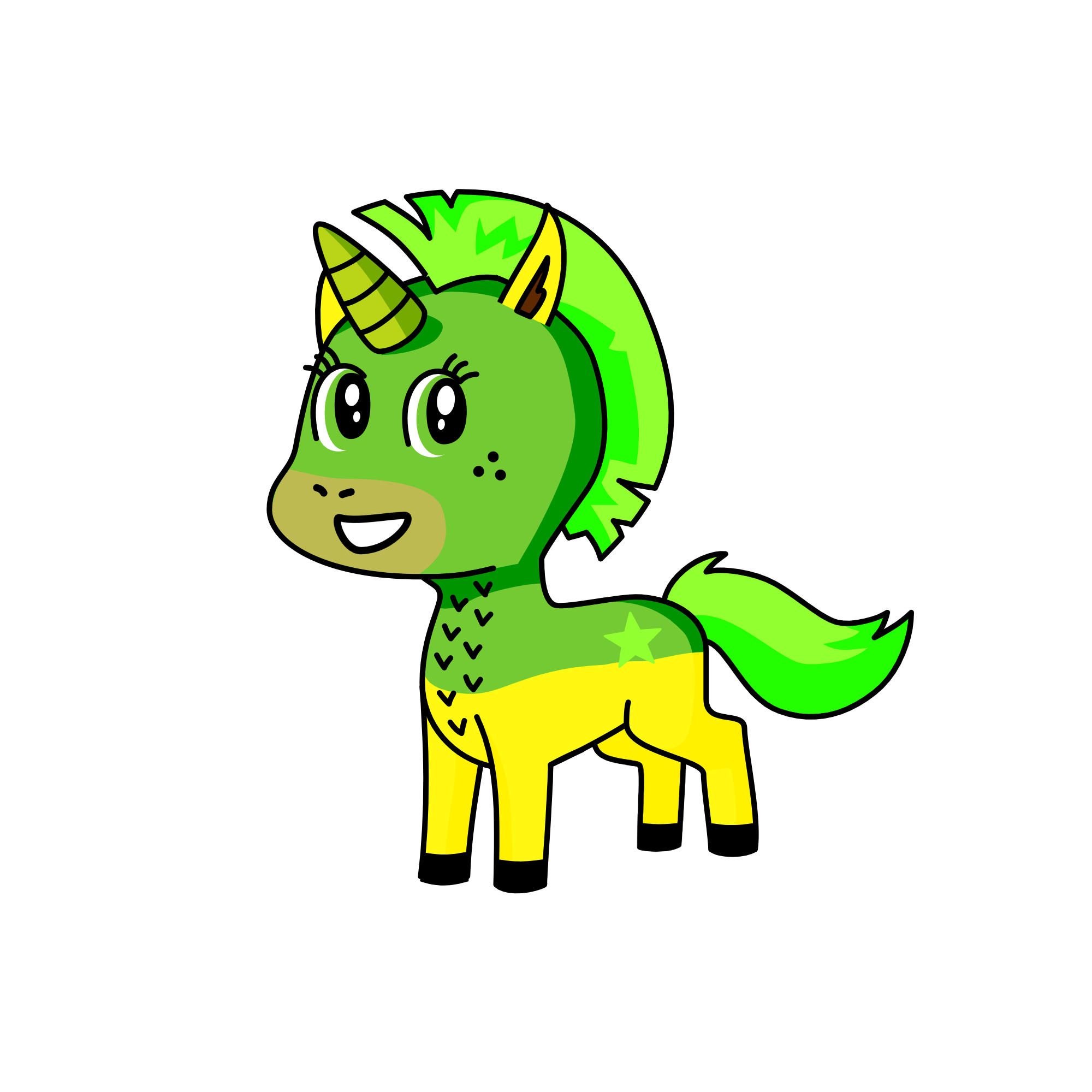 Green star, the unicorn
