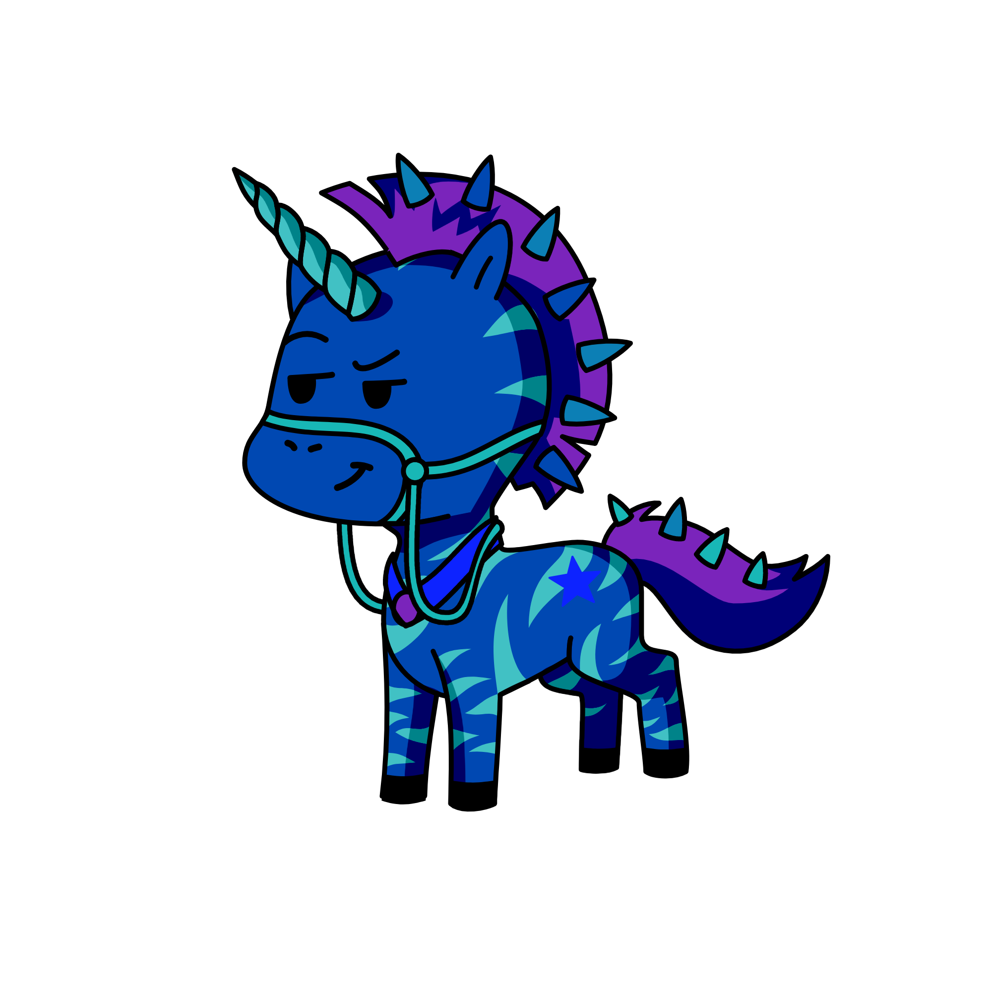 Blue, the unicorn
