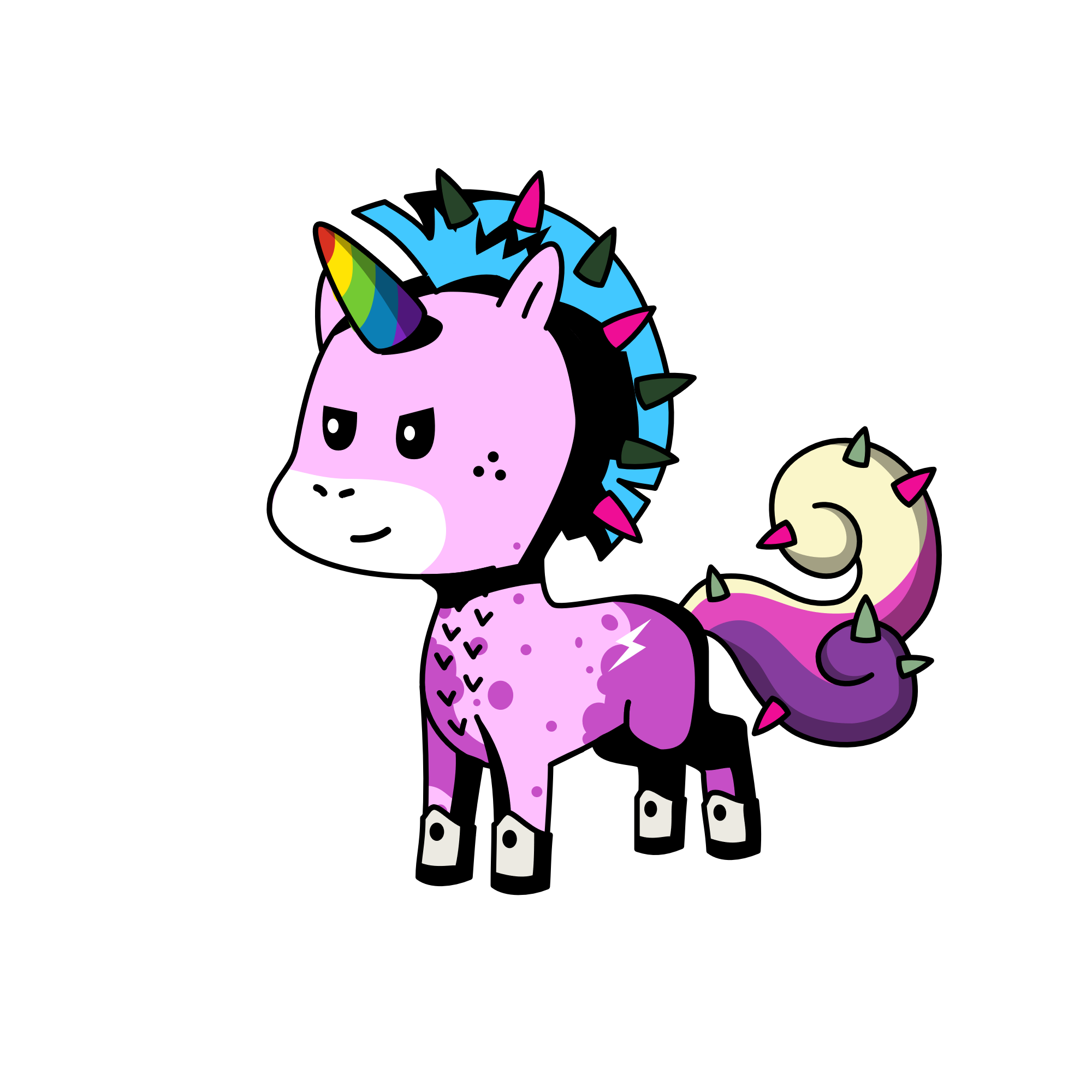 crazy rainbow, the unicorn