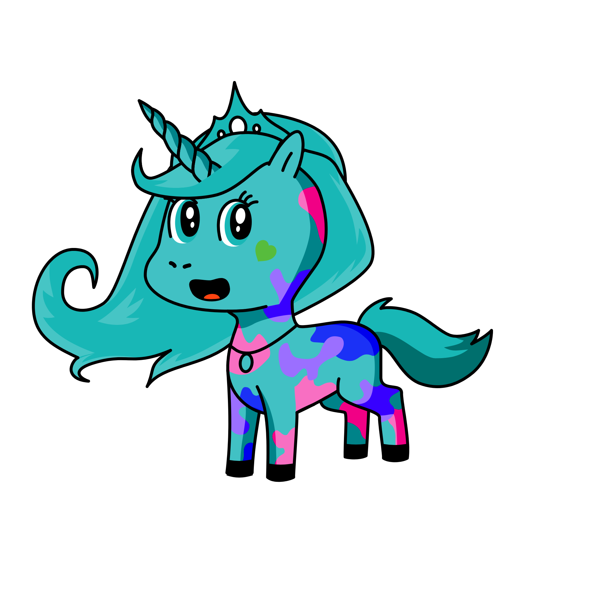 Teal, the unicorn