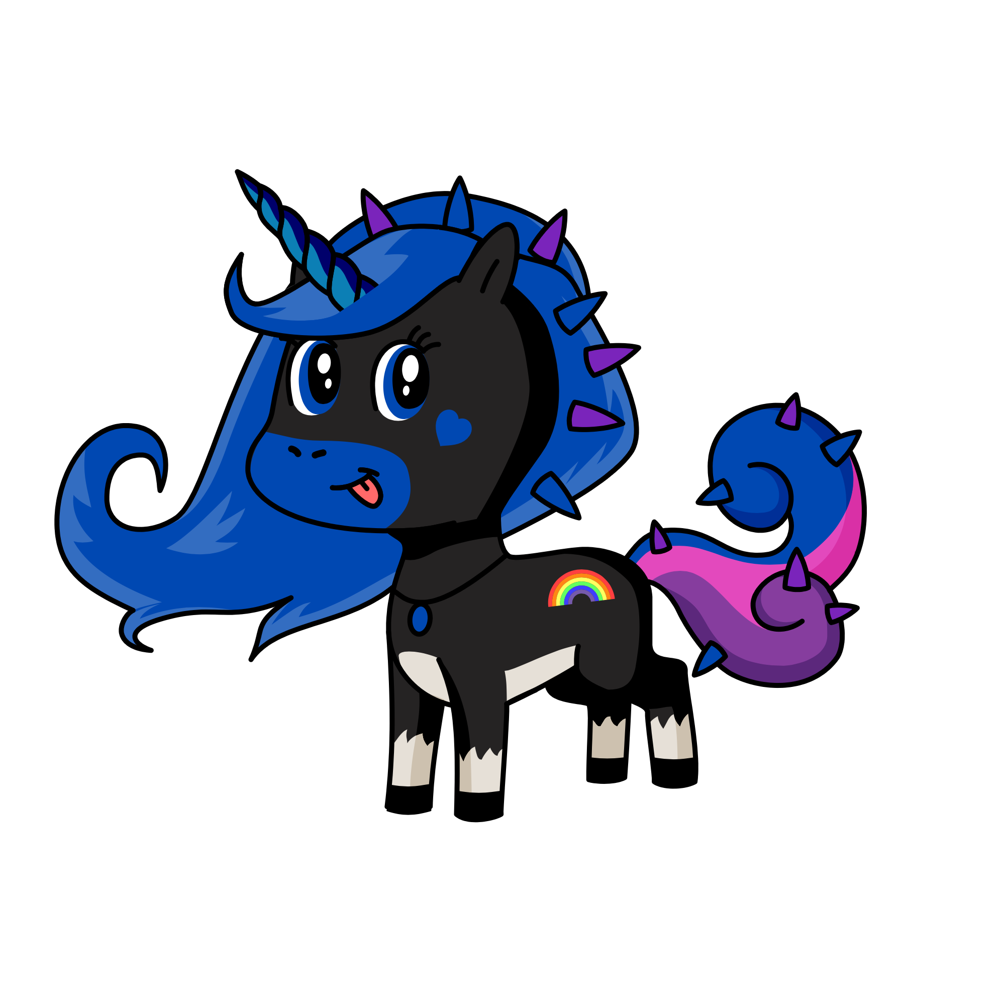 Night time , the unicorn