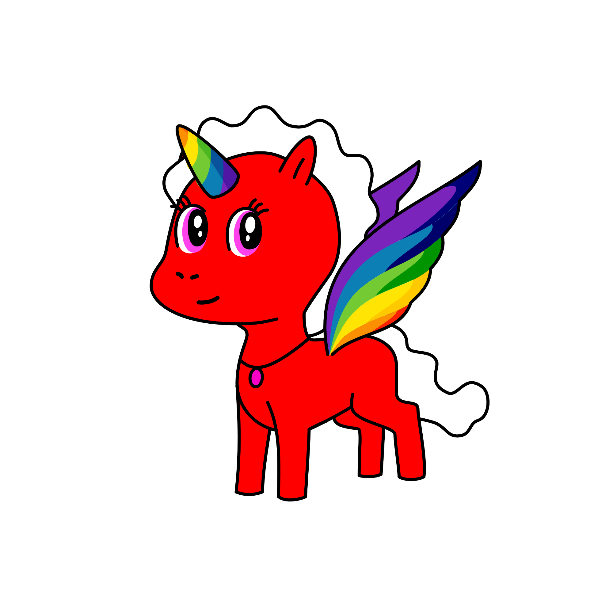 Cloudy rainbow, the unicorn